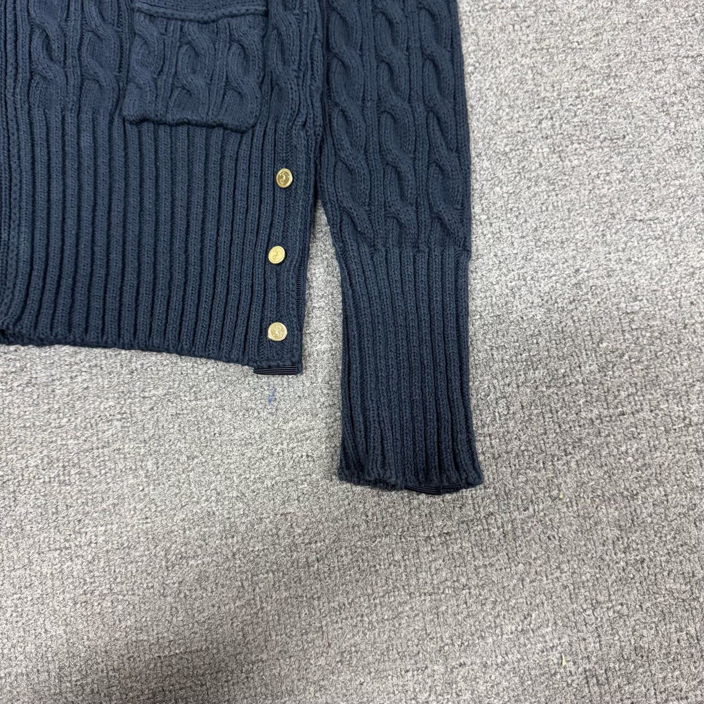 Thom Browne Thom Browne Cable Knit Gold Button Cardigan Size US S / EU 44-46 / 1 - 4 Thumbnail