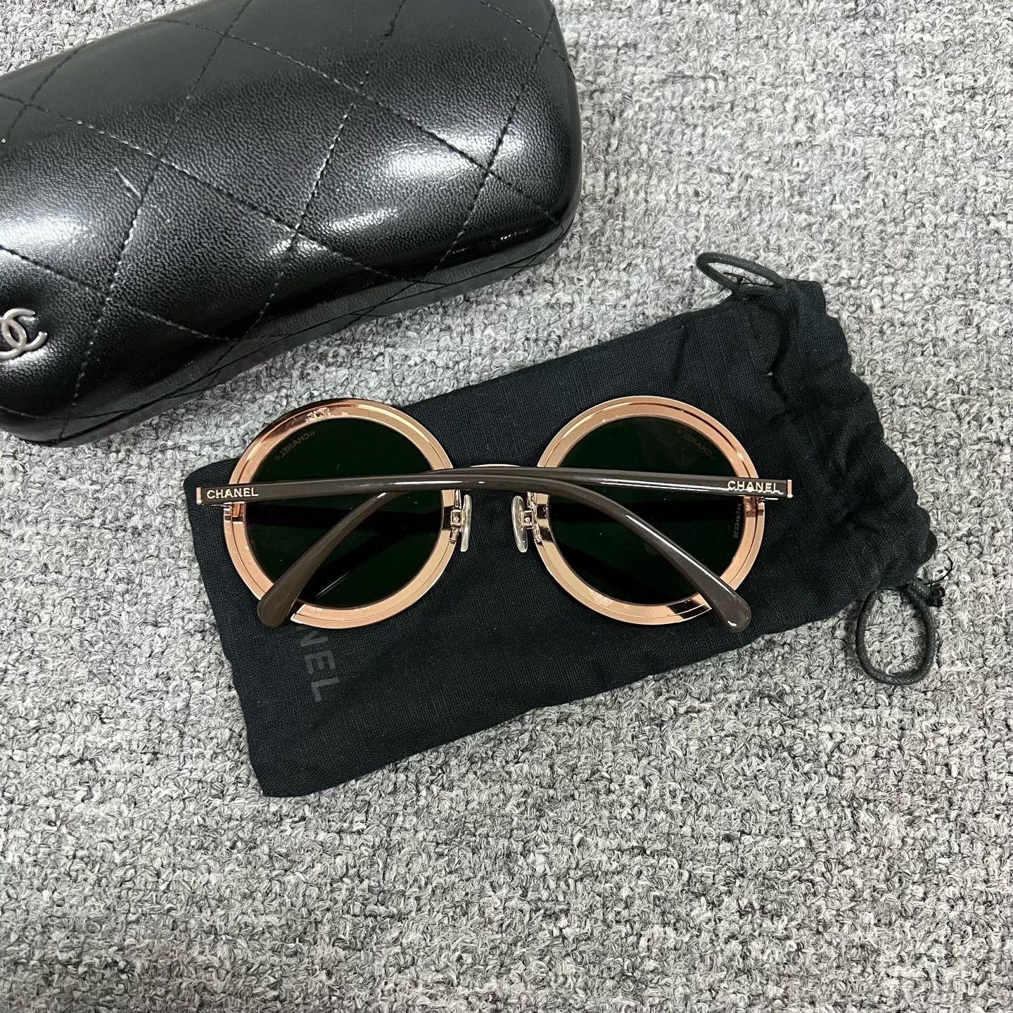 Chanel Chanel Rose Gold Round Sunglasses Size ONE SIZE - 4 Thumbnail