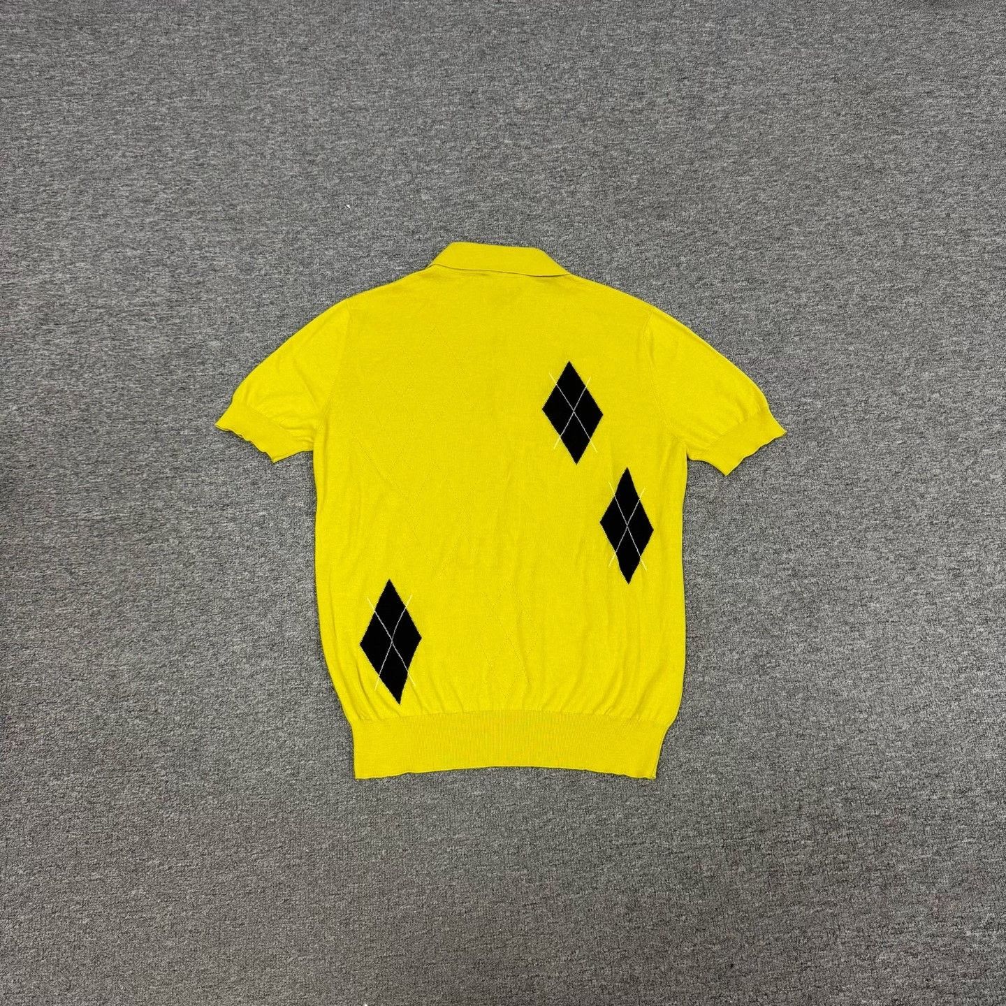 Hermes Hermes Yellow Diamond Pattern Cashmere Polo Size US M / EU 48-50 / 2 - 5 Thumbnail
