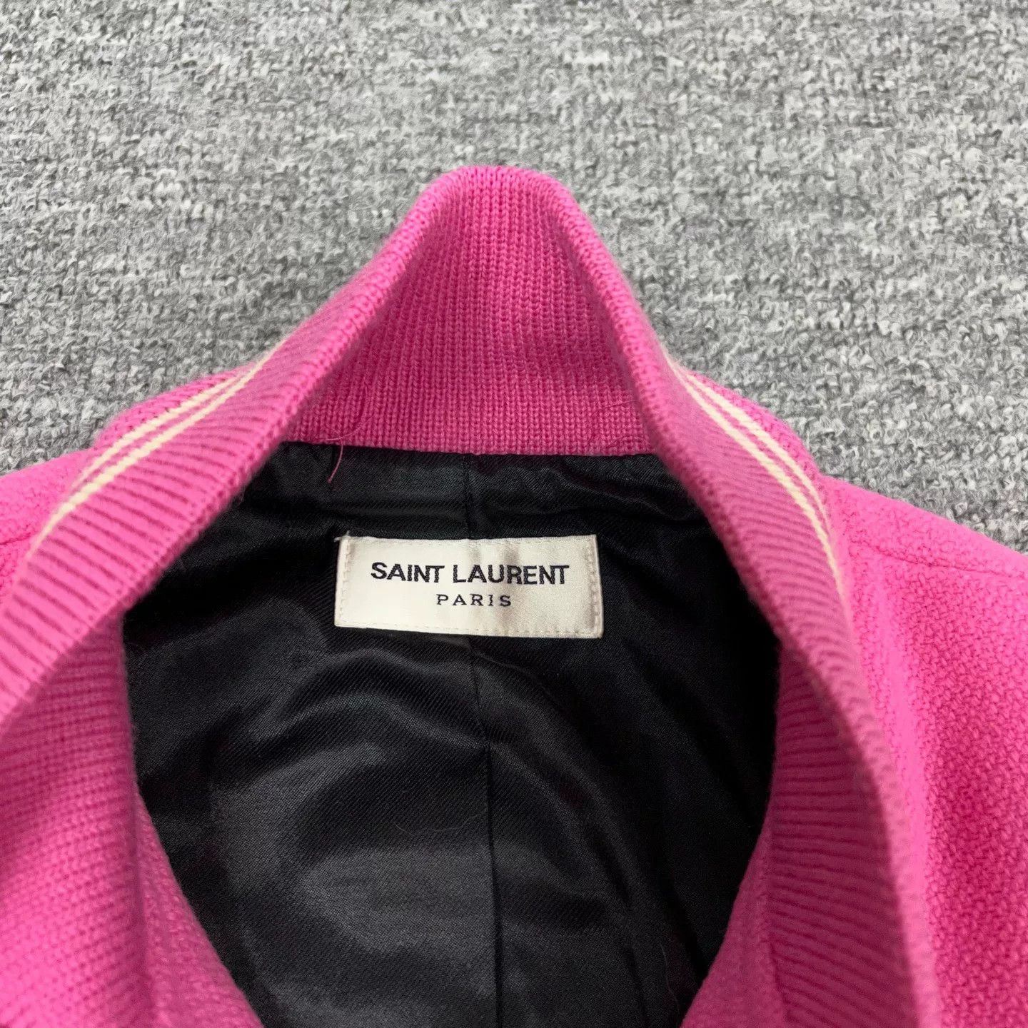 Saint Laurent Paris Saint Laurent 16FW Pink Baseball Jacket Size XXS / US 00 / IT 34 - 3 Thumbnail