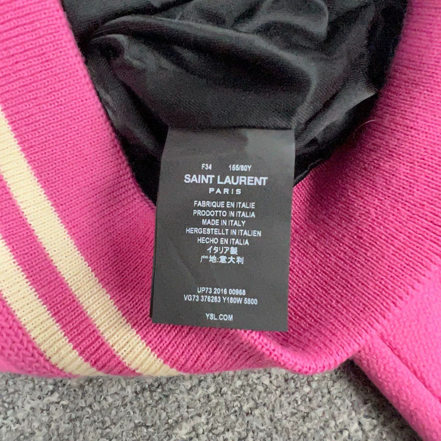 Saint Laurent Paris Saint Laurent 16FW Pink Baseball Jacket Size XXS / US 00 / IT 34 - 4 Thumbnail