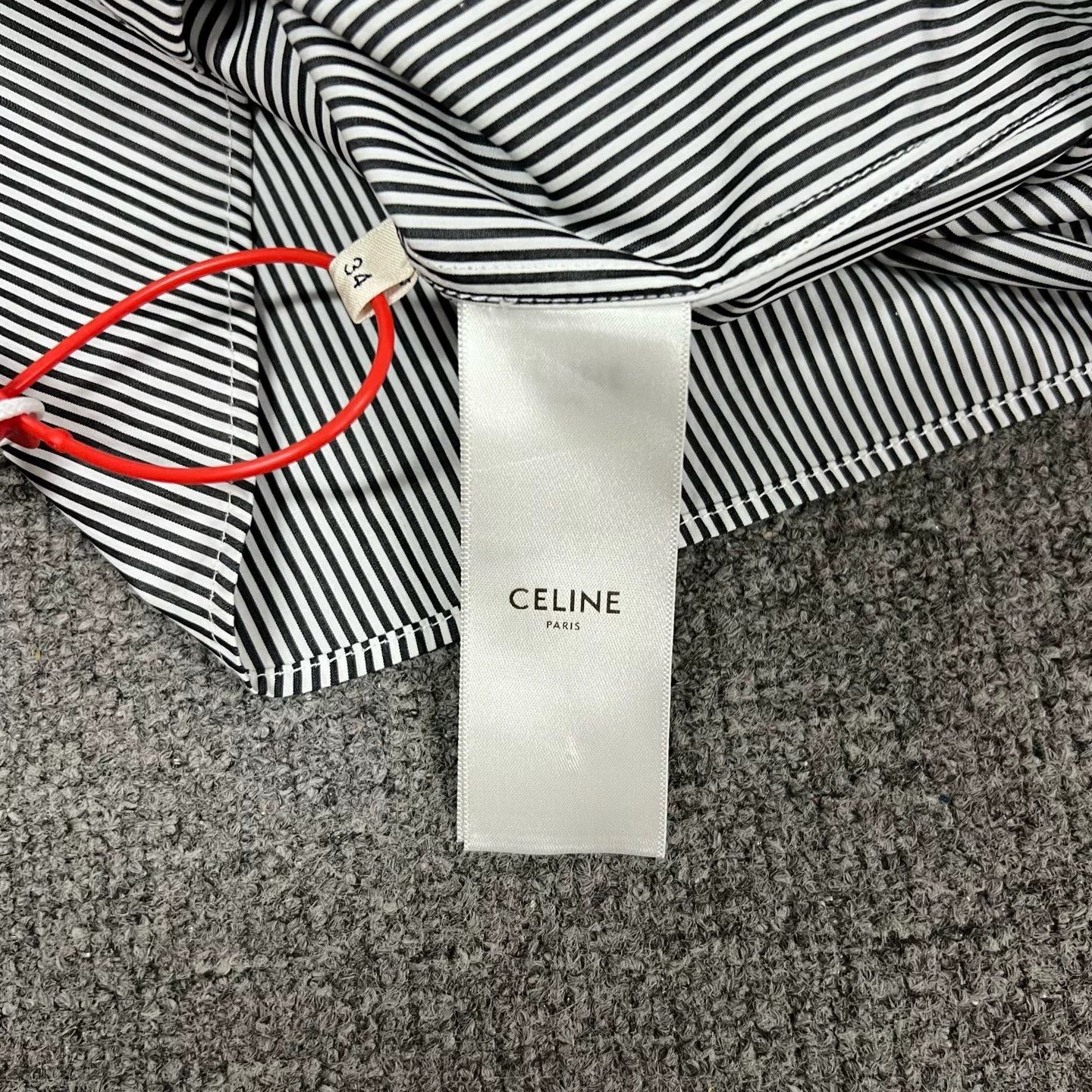 Celine Celine Striped Bow Tie Long Sleeve Shirt Size XXS / US 00 / IT 34 - 4 Thumbnail