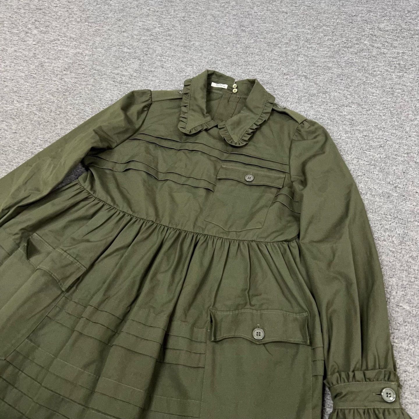 Miu Miu Miu Miu Doll Collar Army Green Dress Size M / US 6-8 / IT 42-44 - 2 Thumbnail