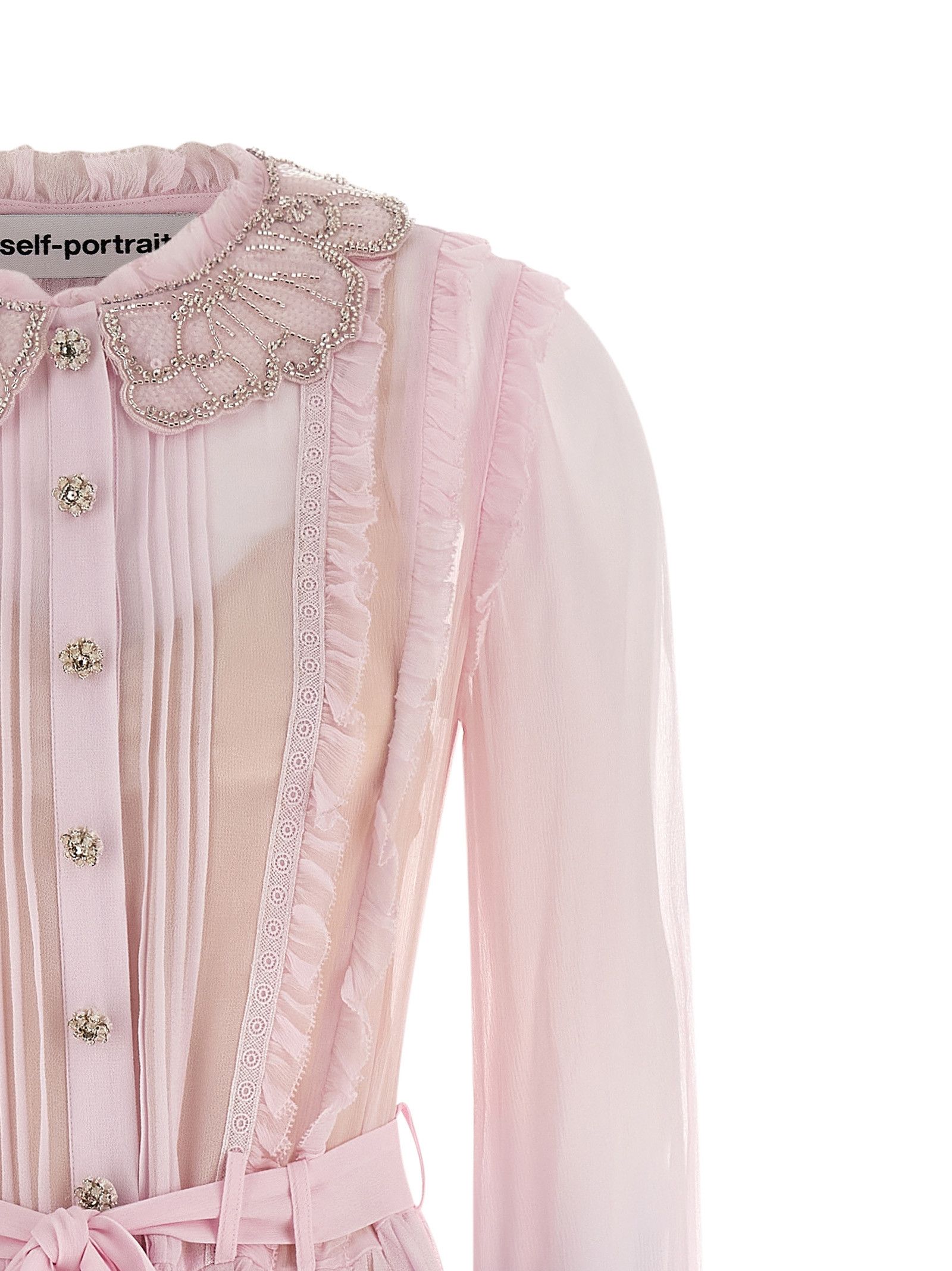 Self-Portrait 'Pink Pleated Georgette Midi' dresses Size M / US 6-8 / IT 42-44 - 3 Thumbnail
