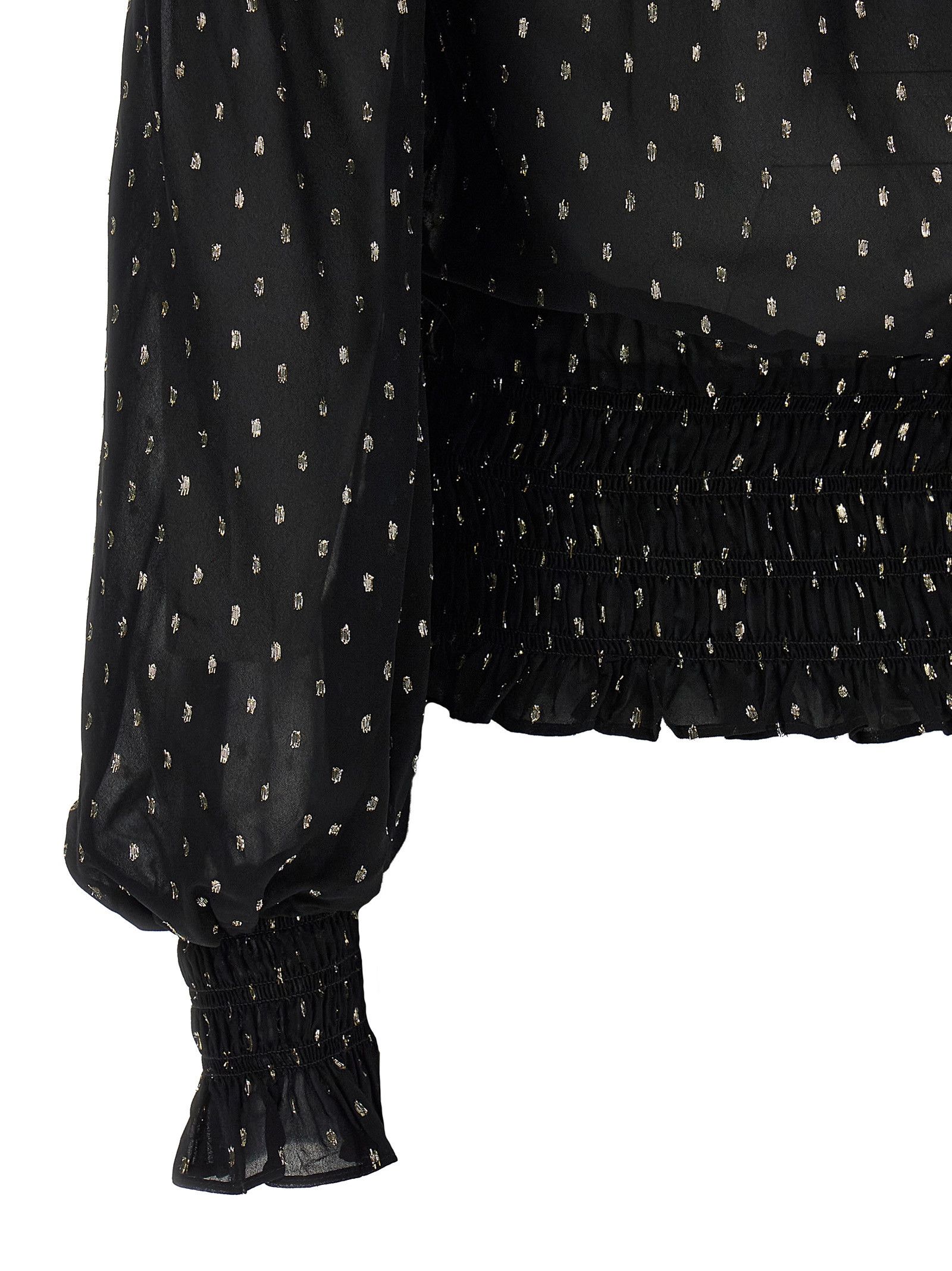 Self-Portrait 'Black And Gold Chiffon' top Size L / US 10 / IT 46 - 4 Thumbnail
