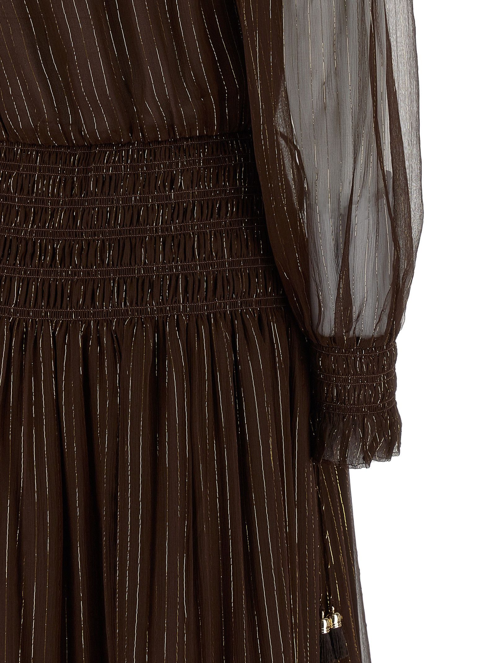Self-Portrait 'Brown Georgette Off Shoulder Maxi' dress Size M / US 6-8 / IT 42-44 - 4 Thumbnail