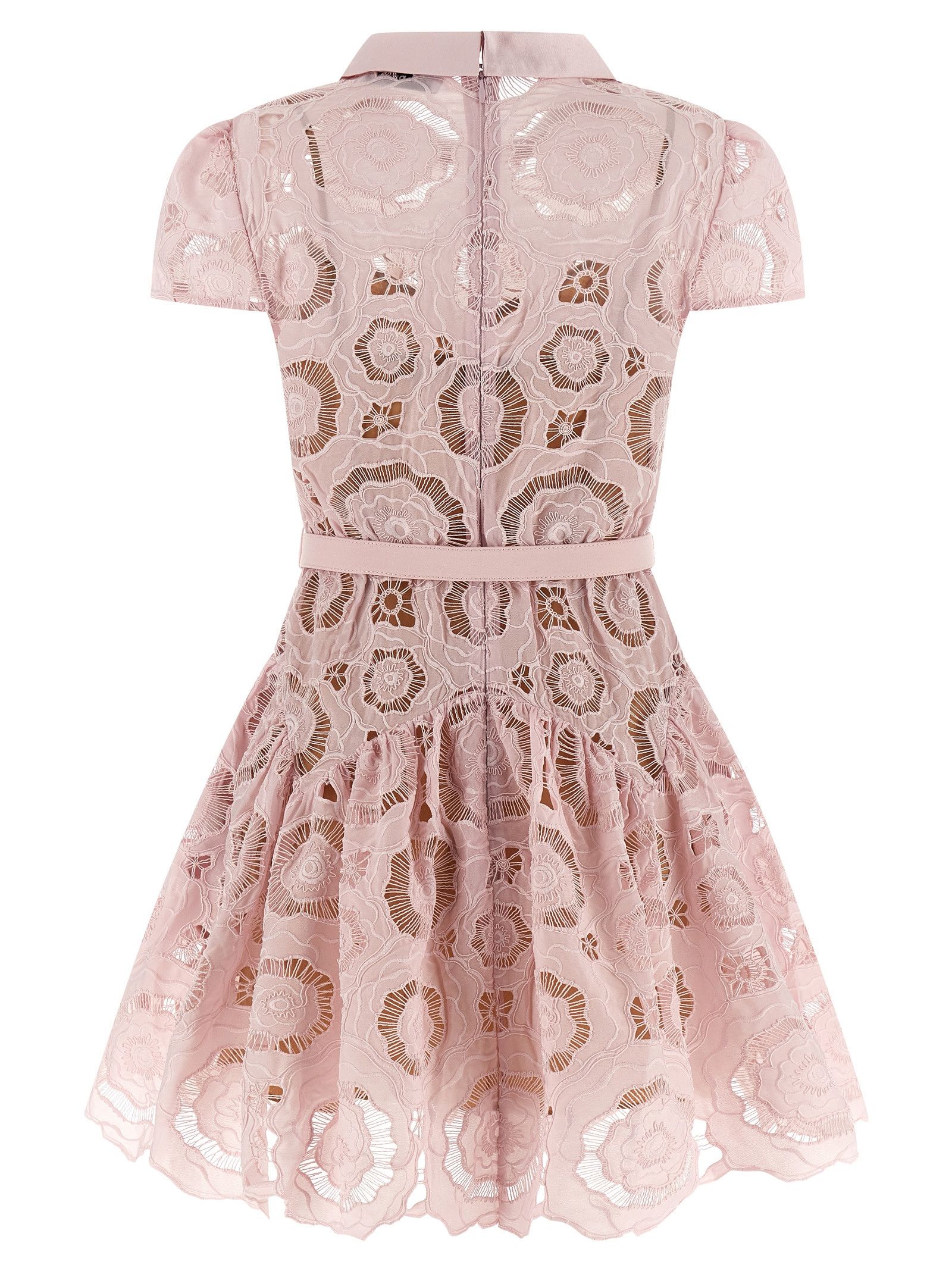 Self-Portrait 'Pink Floral Lace Mini' dress Size L / US 10 / IT 46 - 2 Thumbnail