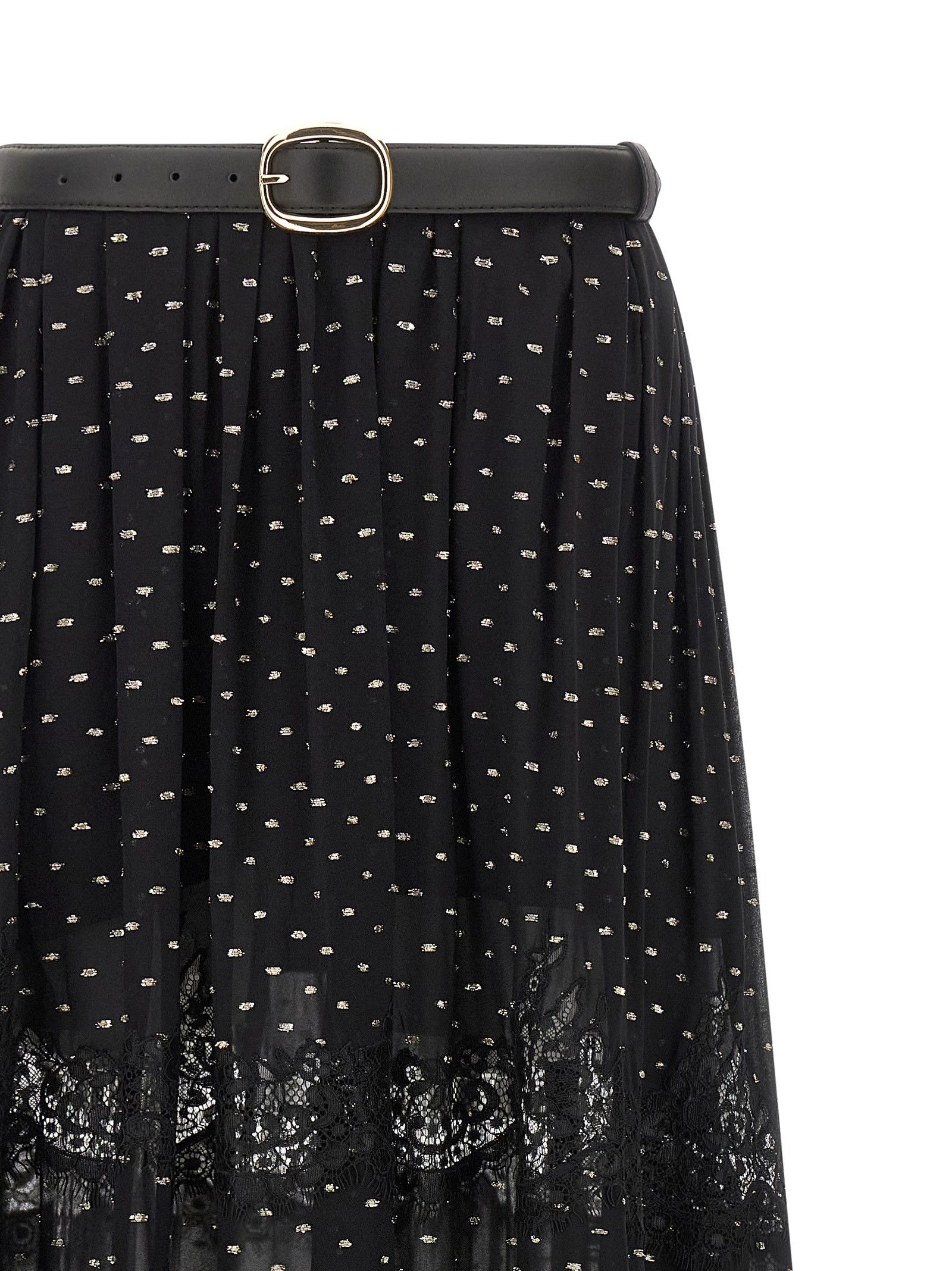 Self-Portrait 'Black And Gold Chiffon Lace Maxi' skirt Size 30" / US 8 / IT 44 - 3 Thumbnail