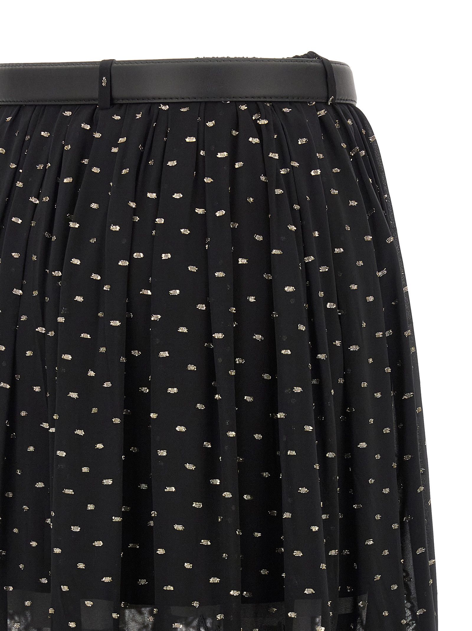 Self-Portrait 'Black And Gold Chiffon Lace Maxi' skirt Size 30" / US 8 / IT 44 - 4 Thumbnail