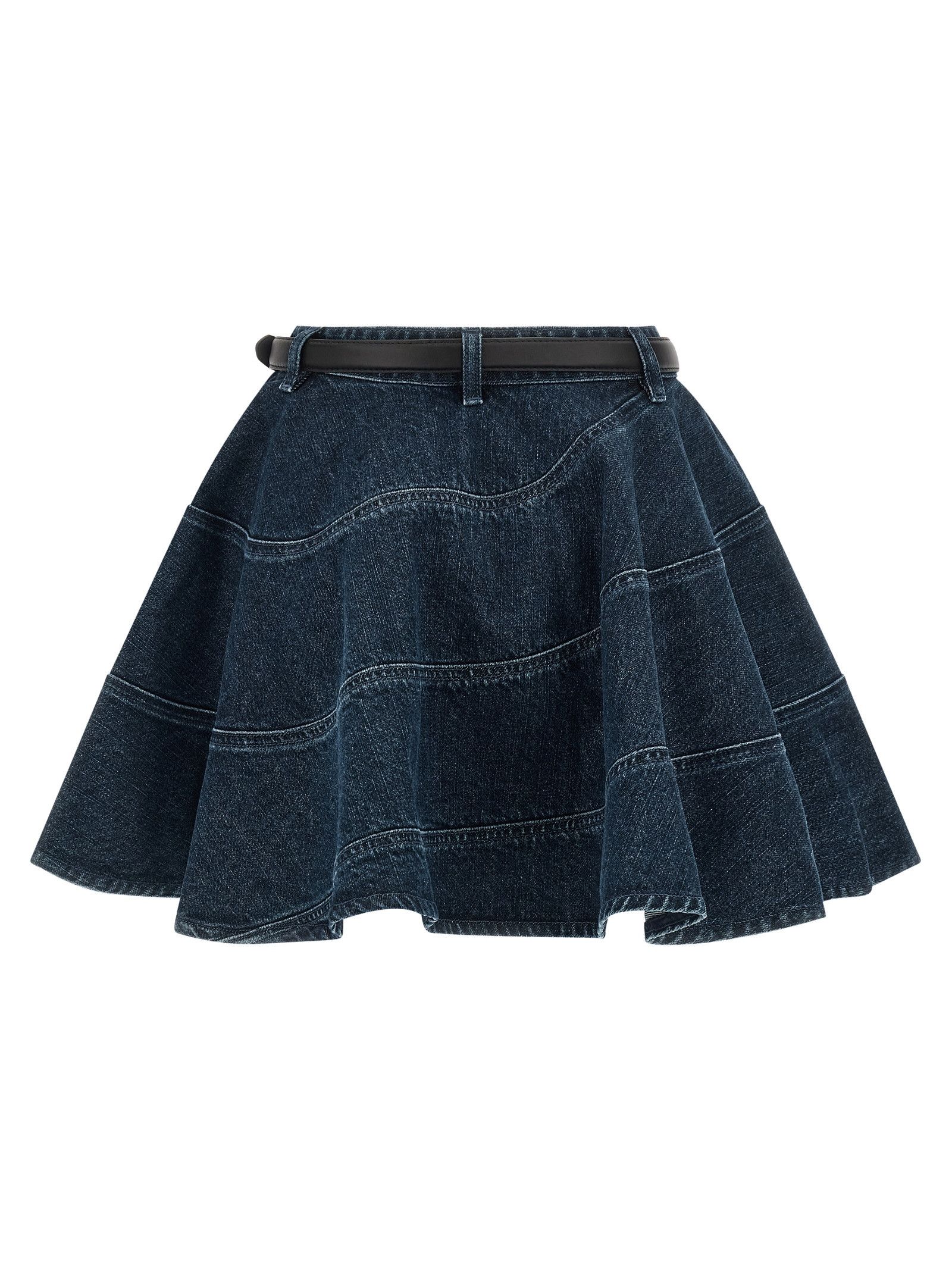 Self-Portrait 'Flared Denim Mini' skirt Size 27" / US 4 / IT 40 - 2 Thumbnail