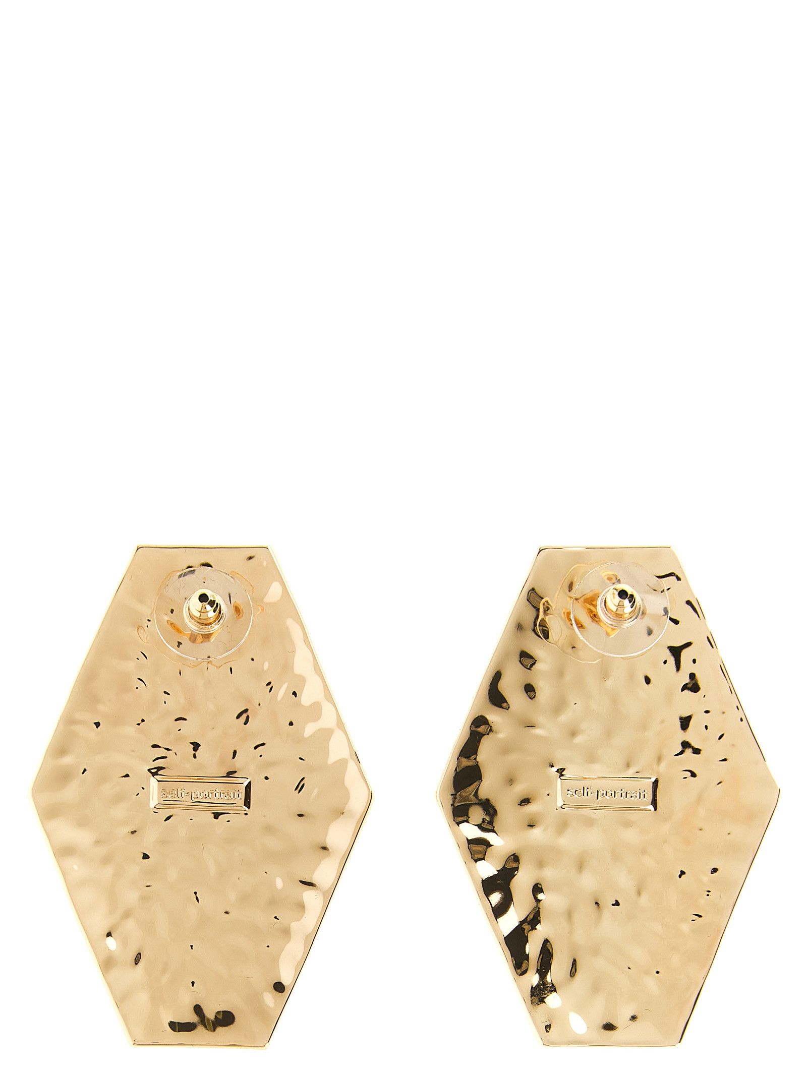 Self-Portrait 'Large Hammered Gold Pearl' earrings Size ONE SIZE - 2 Thumbnail