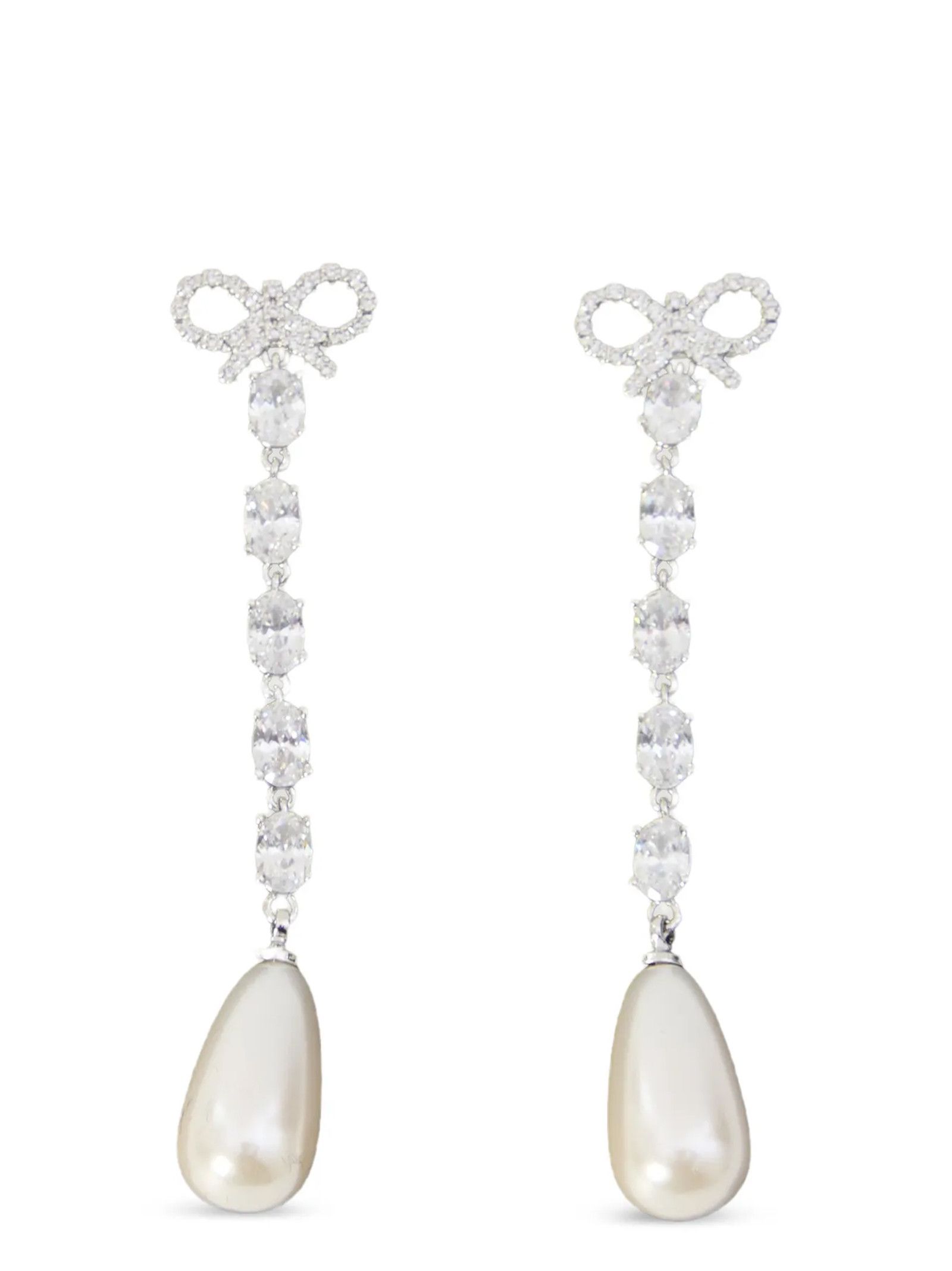 Self-Portrait 'Bow Pearl Droplet' earrings Size ONE SIZE - 3 Thumbnail