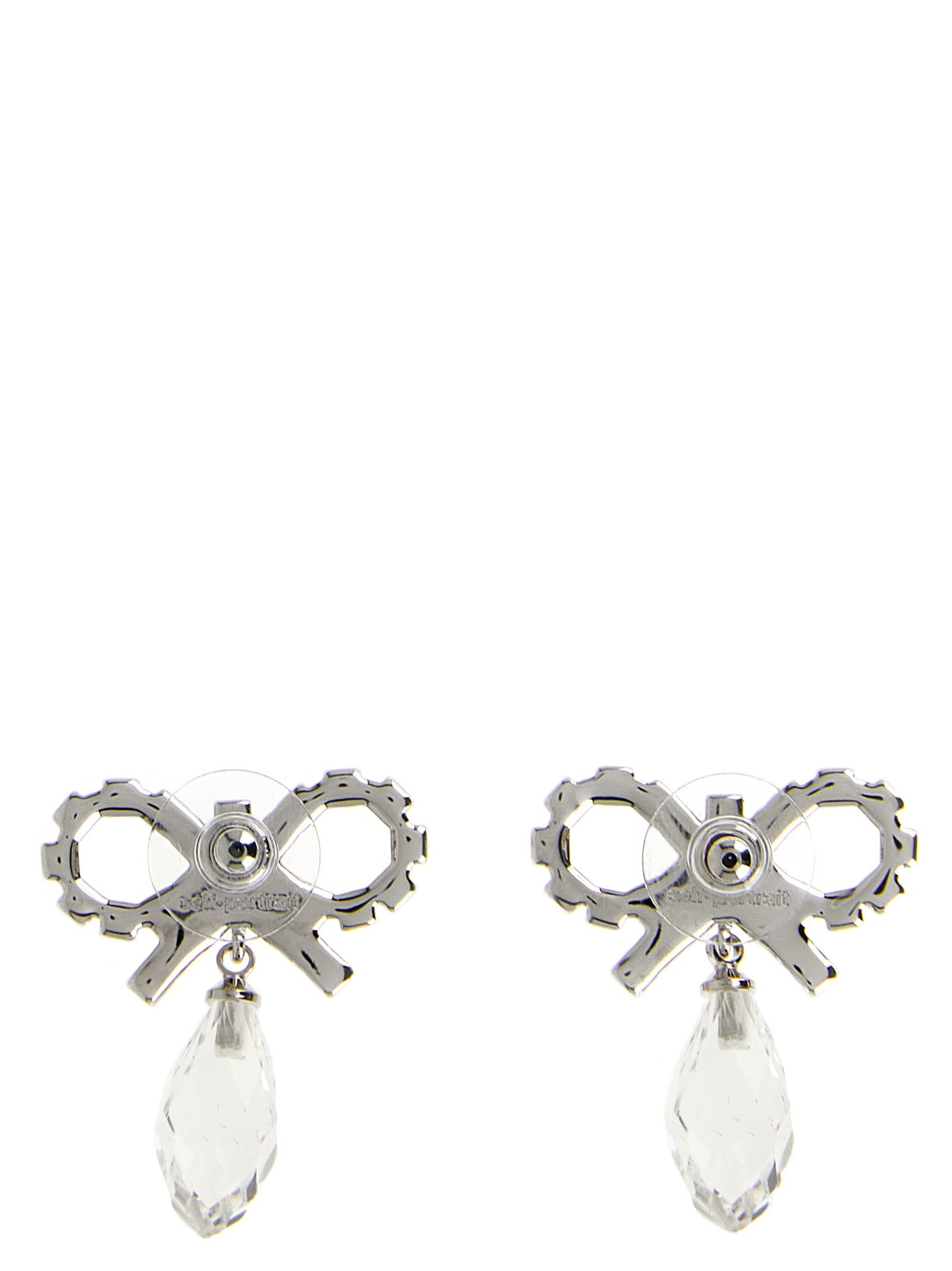 Self-Portrait 'Bow Crystal Droplet' earrings Size ONE SIZE - 2 Thumbnail