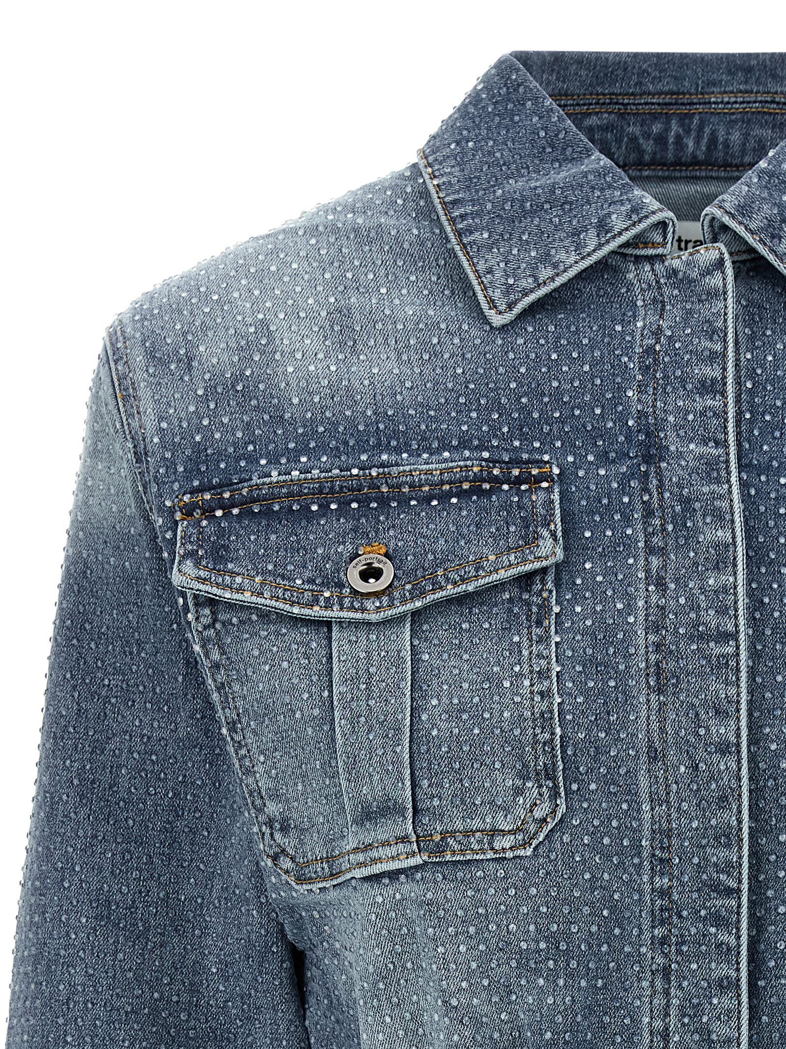 Self-Portrait 'Rhinestone Denim' jumpsuit Size 28" / US 6 / IT 42 - 3 Thumbnail