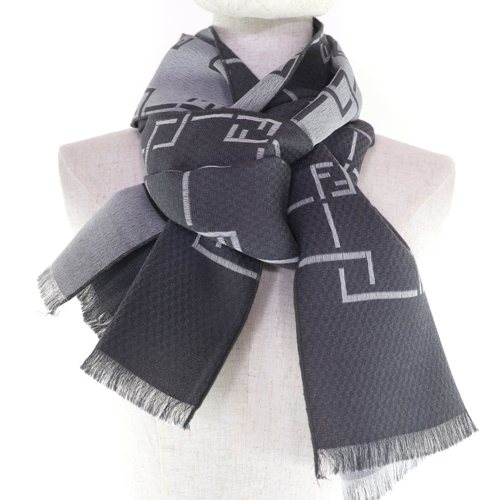 Fendi Fendi Fendi FF Pattern Wool Angora Blend Stole Textile Scarf DUTY FREE for USA Size ONE SIZE - 4 Thumbnail