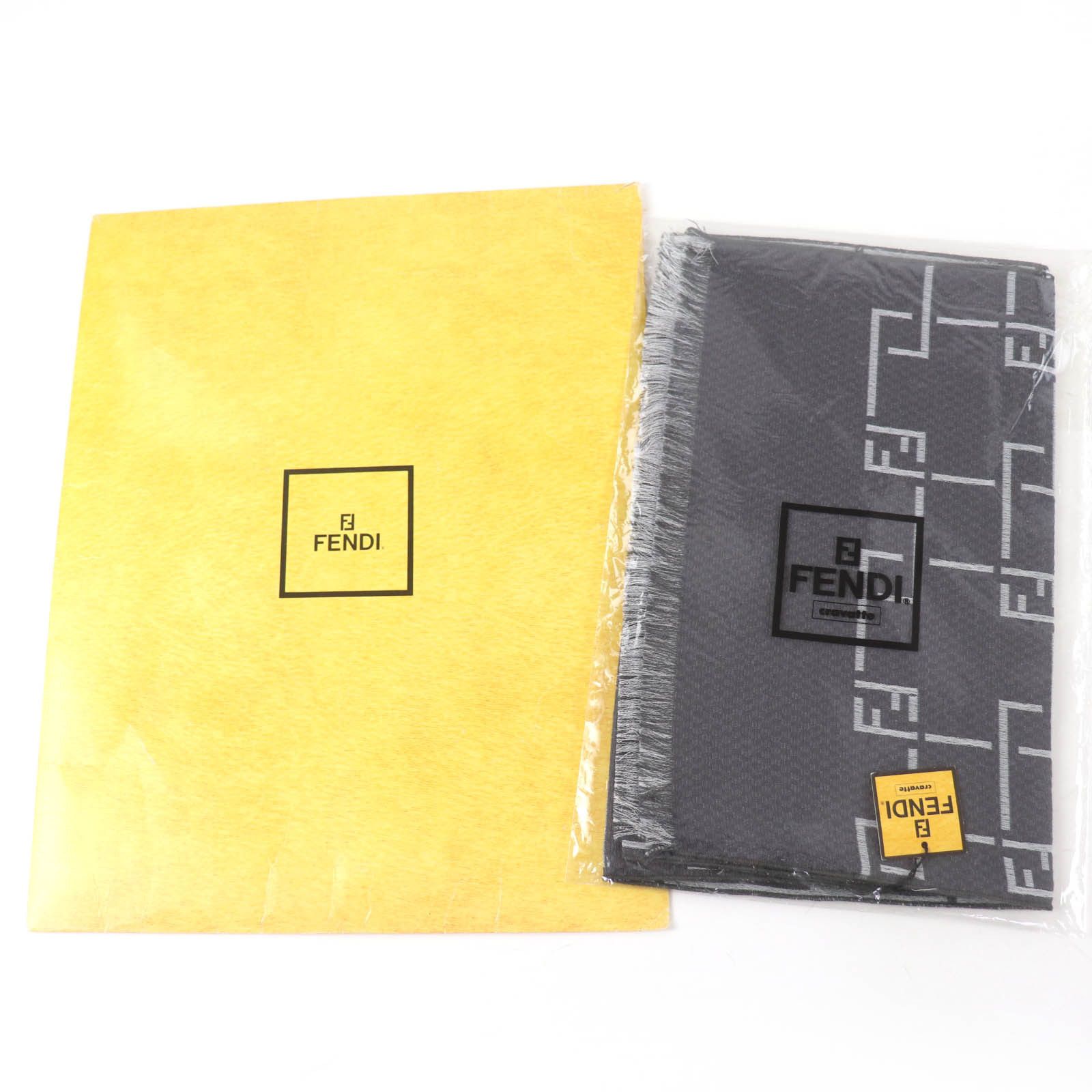 Fendi Fendi Fendi FF Pattern Wool Angora Blend Stole Textile Scarf DUTY FREE for USA Size ONE SIZE - 2 Thumbnail