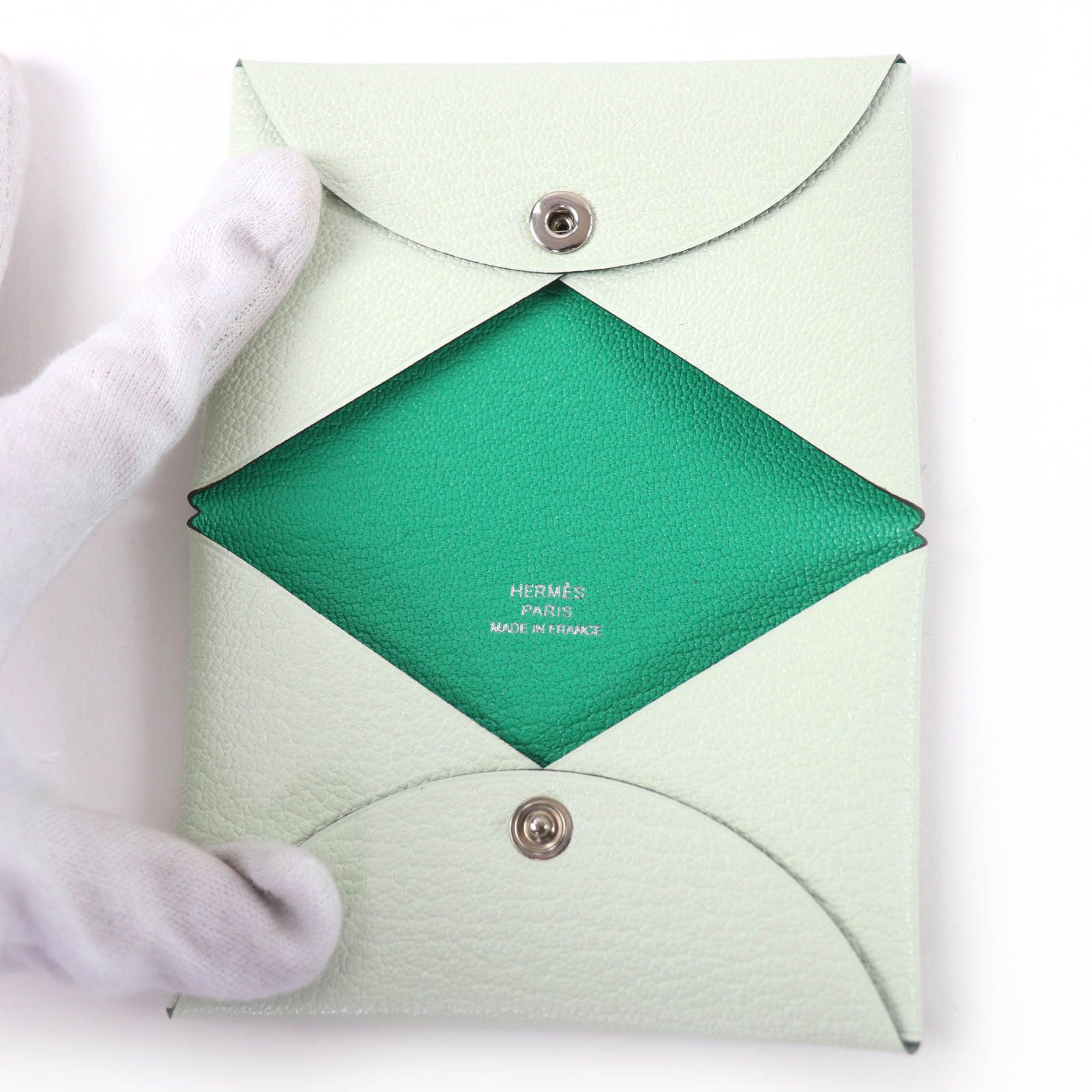 Hermes Hermes Hermes Calvi Chevre Card Case Leather Card Case Stamp B (2023) DUTY FREE for USA Size ONE SIZE - 5 Thumbnail