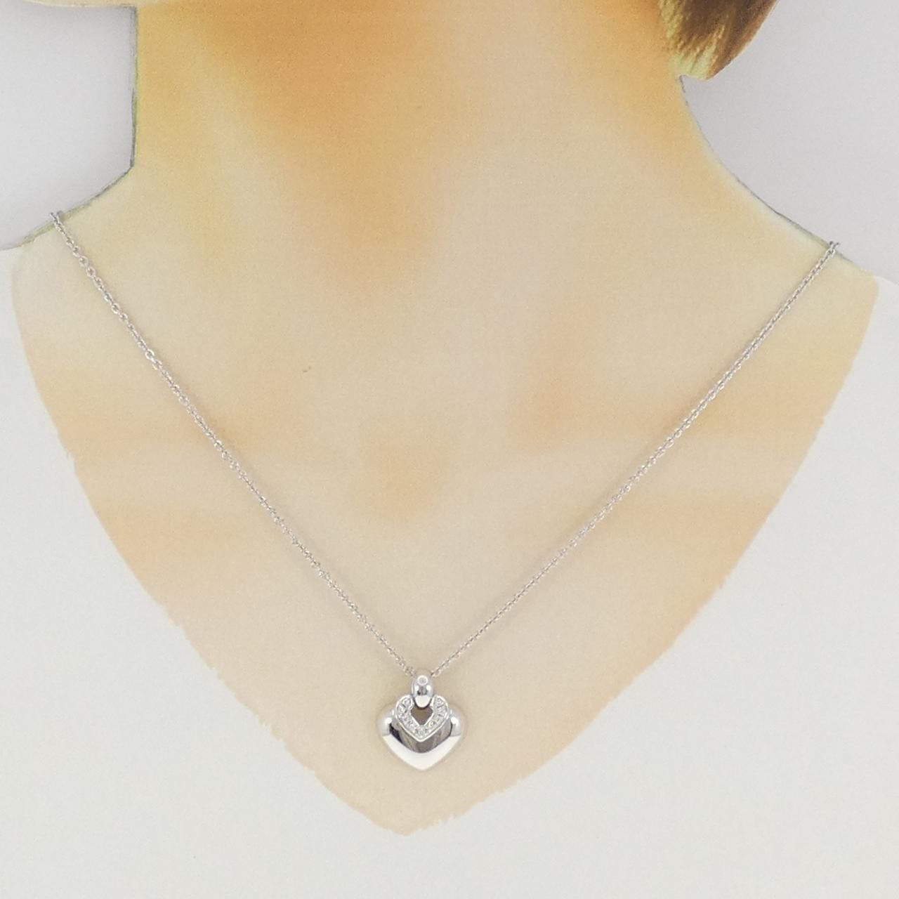Bvlgari Bvlgari Bvlgari Doppio Cuore 750 White Gold Diamond Necklace Precious Metal Necklace DUTY FREE for USA Size ONE SIZE - 6 Thumbnail