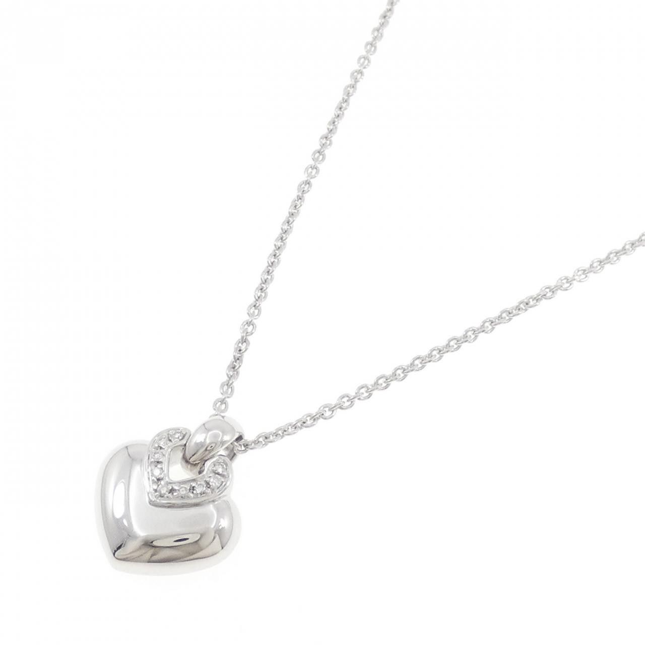 Bvlgari Bvlgari Bvlgari Doppio Cuore 750 White Gold Diamond Necklace Precious Metal Necklace DUTY FREE for USA Size ONE SIZE - 2 Thumbnail