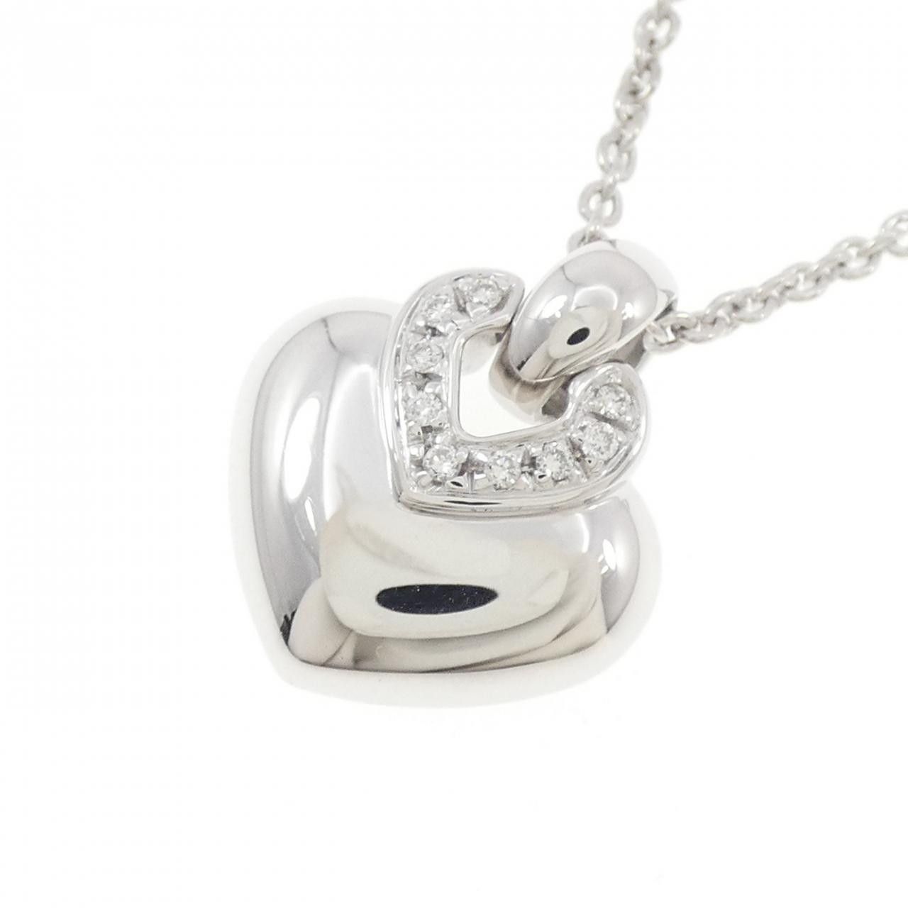 Bvlgari Bvlgari Bvlgari Doppio Cuore 750 White Gold Diamond Necklace Precious Metal Necklace DUTY FREE for USA Size ONE SIZE - 3 Thumbnail