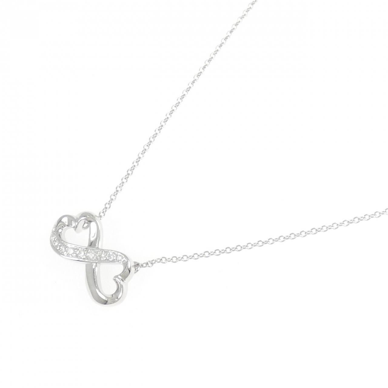 Tiffany & Co. Tiffany & Co. Tiffany Double Loving Heart 750 White Gold Diamond Necklace Precious Metal Necklace DUTY FREE for USA Size ONE SIZE - 2 Thumbnail