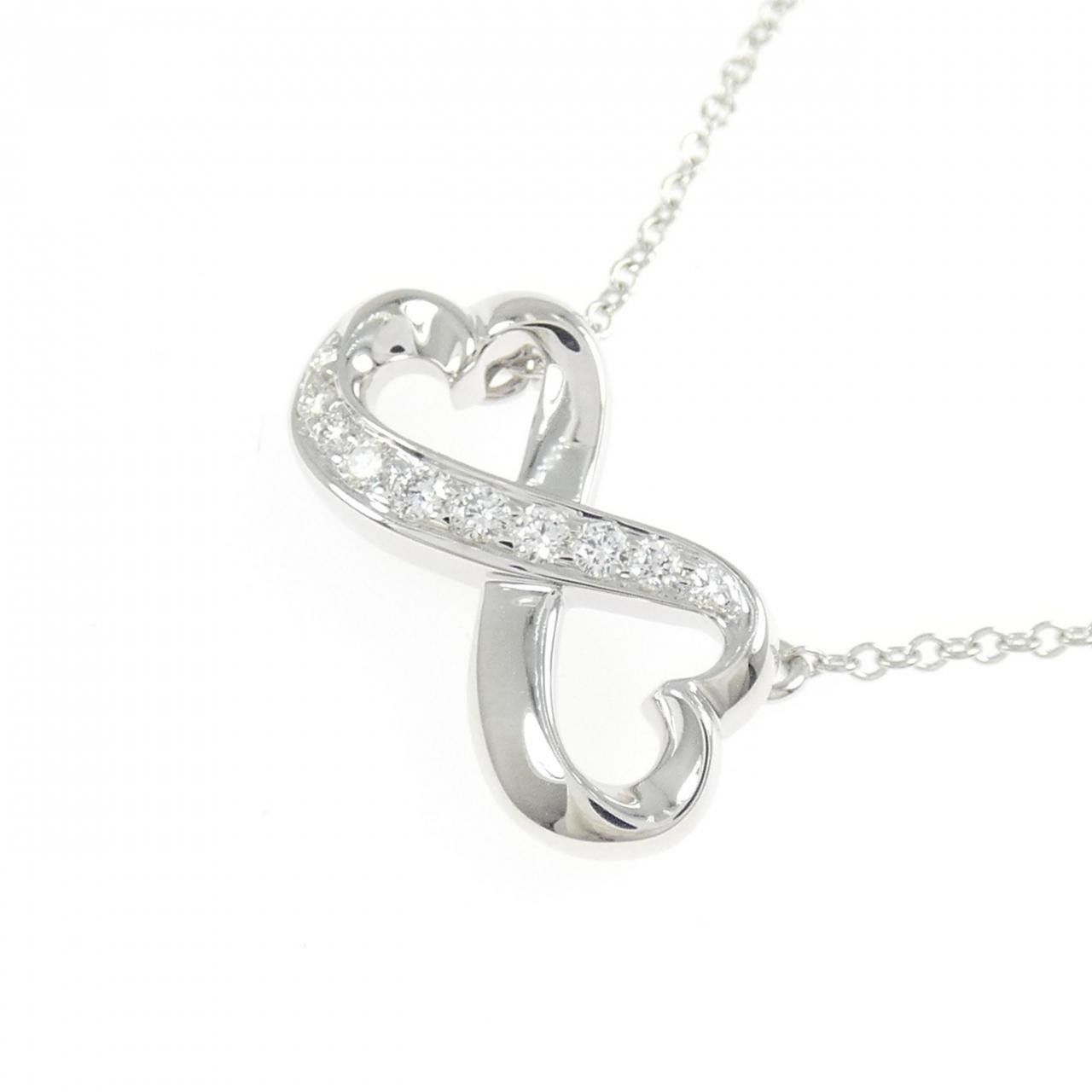 Tiffany & Co. Tiffany & Co. Tiffany Double Loving Heart 750 White Gold Diamond Necklace Precious Metal Necklace DUTY FREE for USA Size ONE SIZE - 3 Thumbnail