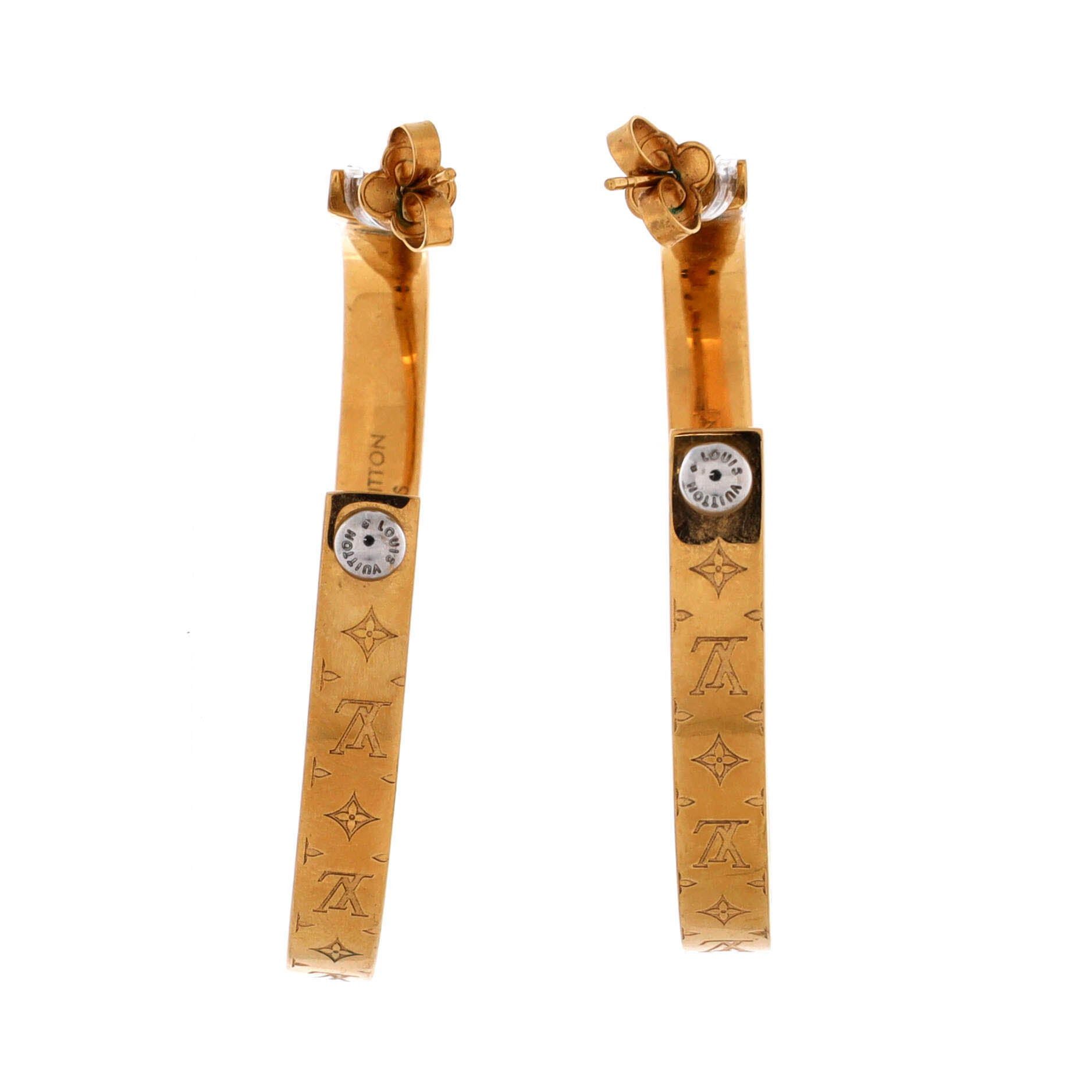 Louis Vuitton Nanogram Hoop Earrings Size ONE SIZE - 3 Thumbnail