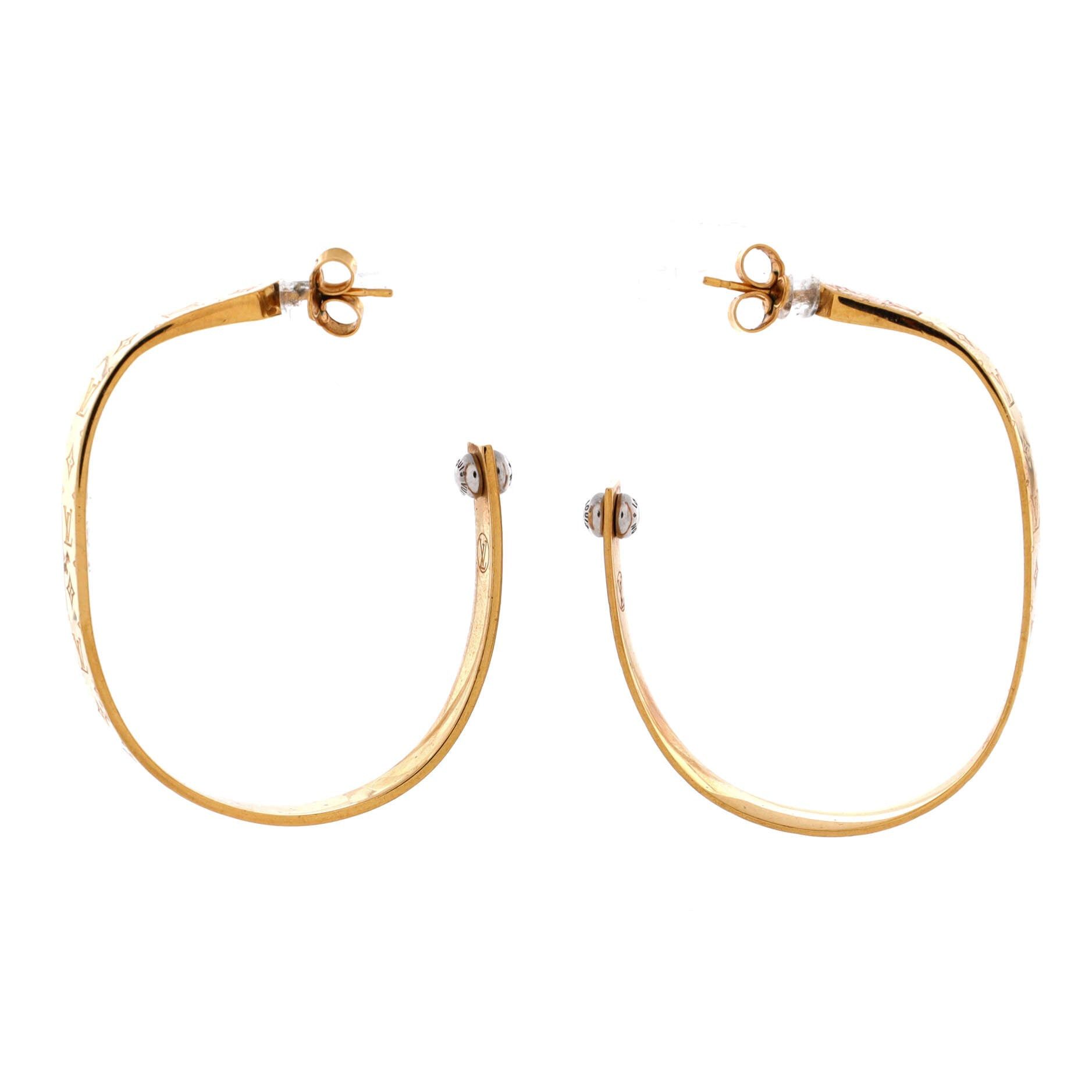 Louis Vuitton Nanogram Hoop Earrings Size ONE SIZE - 2 Thumbnail