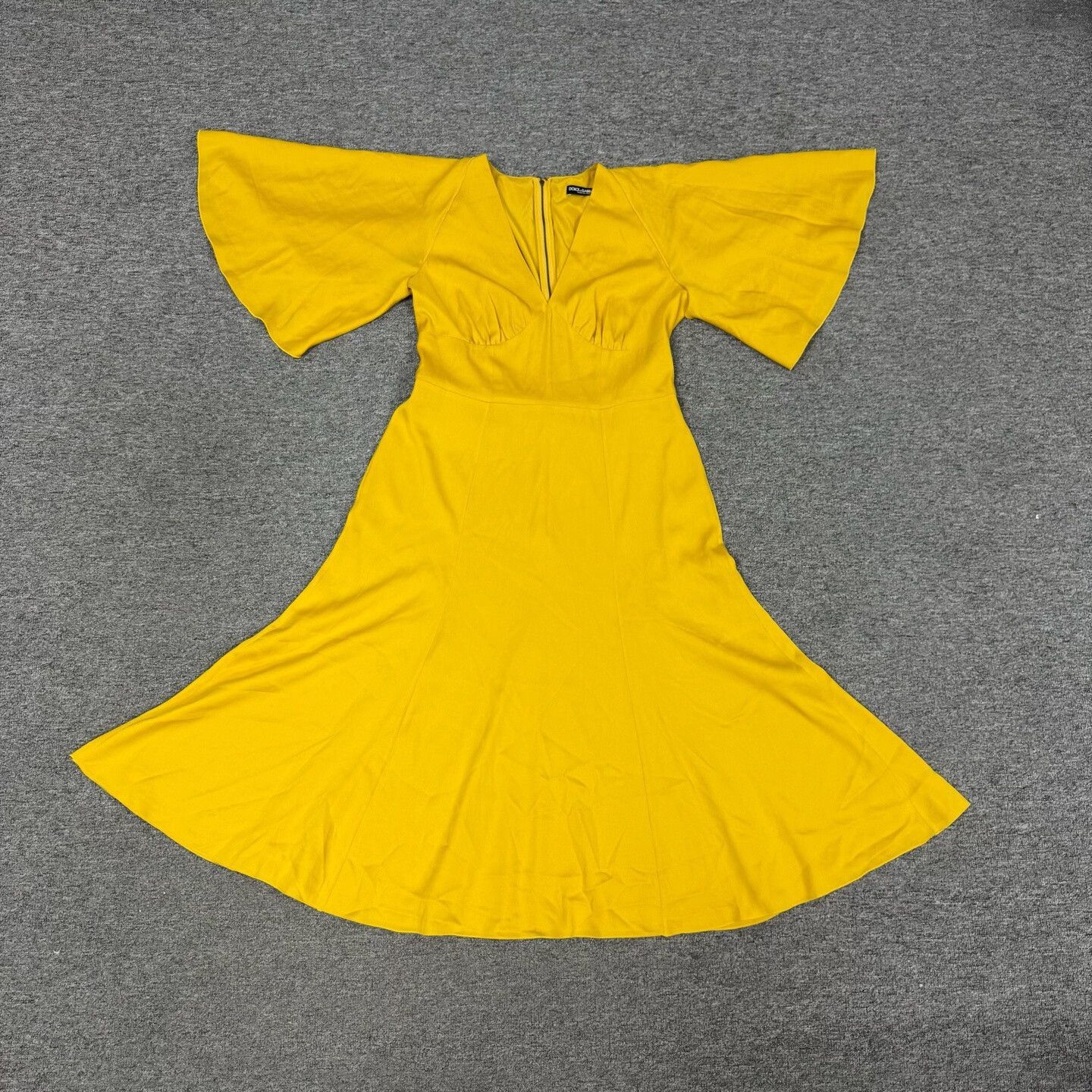Dolce & Gabbana Dolce & Gabbana Yellow Silk Dress IT48 Size L / US 10 / IT 46 - 3 Thumbnail