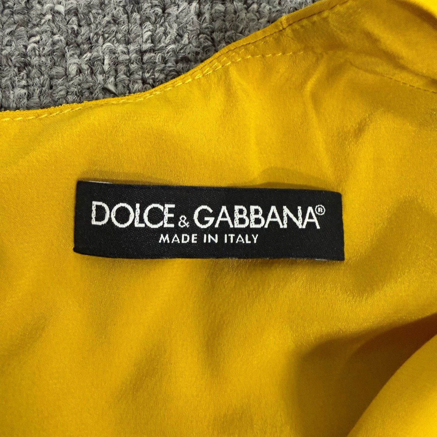 Dolce & Gabbana Dolce & Gabbana Yellow Silk Dress IT48 Size L / US 10 / IT 46 - 8 Thumbnail