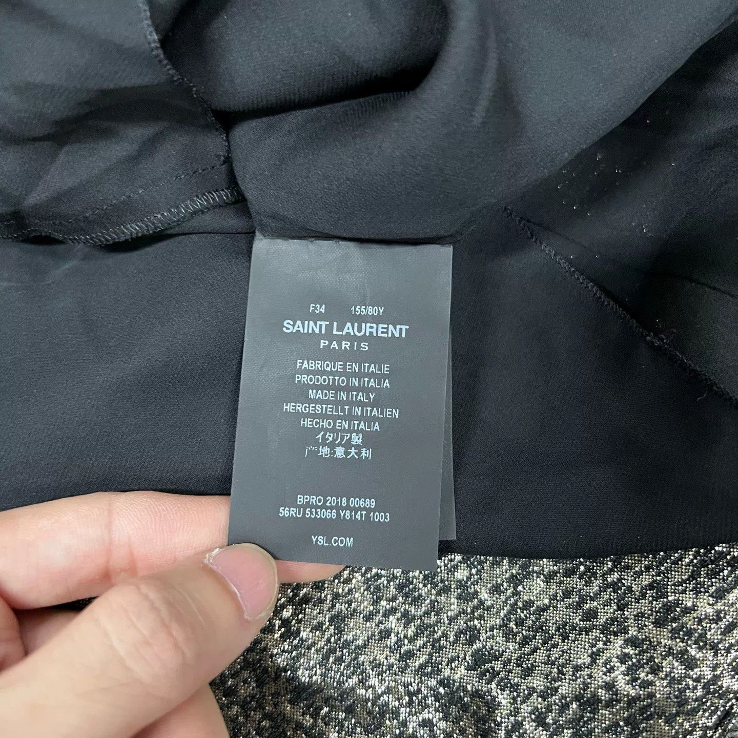 Yves Saint Laurent YSL Silver Ribbon Dress F34 Size XXS / US 00 / IT 34 - 5 Thumbnail