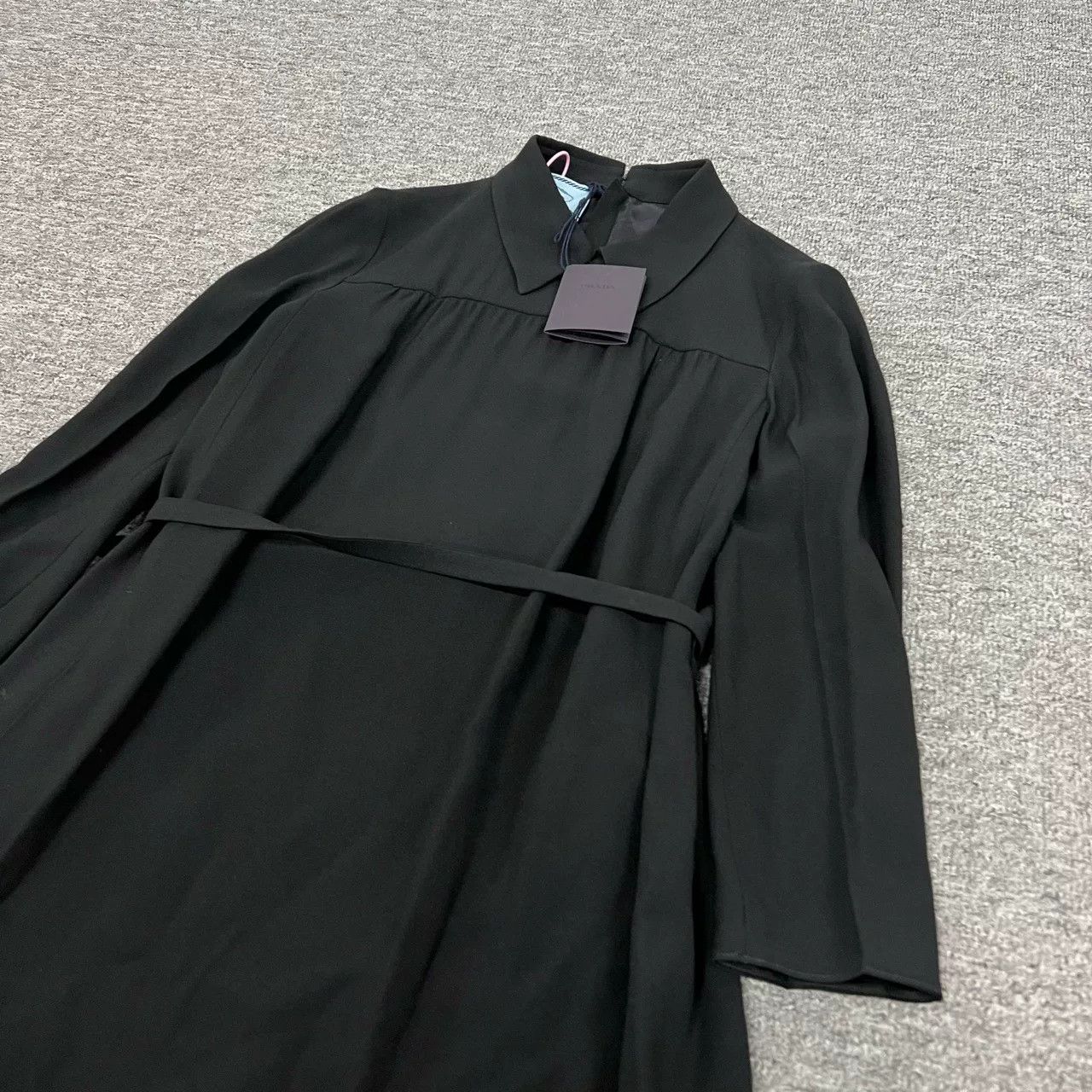 Prada Prada Classic Black Collared Long-Sleeve Dress Size S / US 4 / IT 40 - 3 Thumbnail
