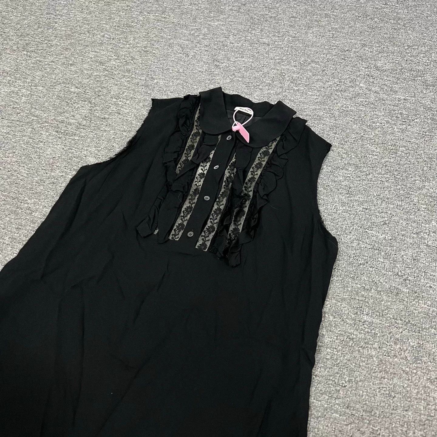 Miu Miu Miu Miu Black Lace Sleeveless Silk Dress Size M / US 6-8 / IT 42-44 - 2 Thumbnail