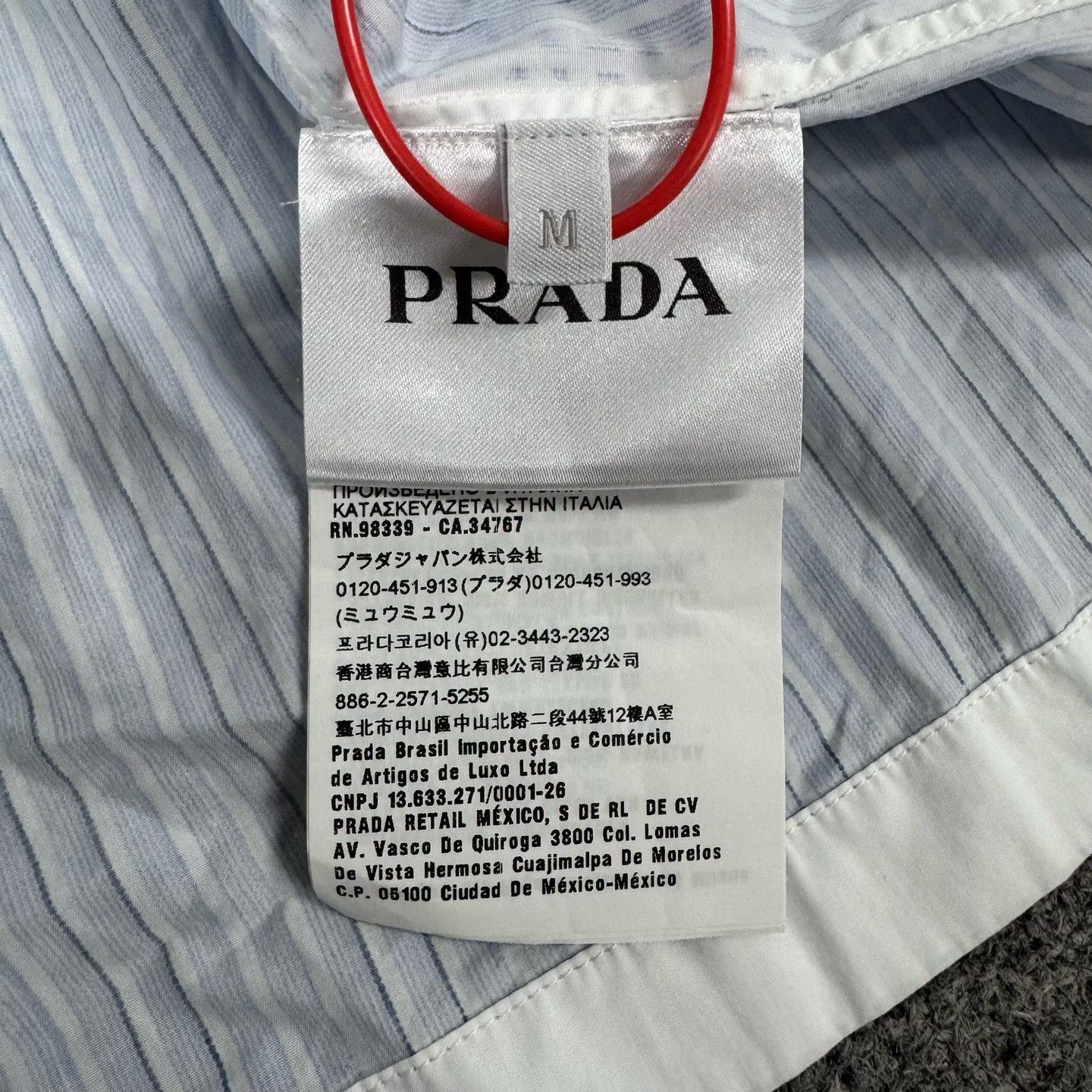 Prada Prada Blue White Striped Short-Sleeve Shirt Size US M / EU 48-50 / 2 - 9 Thumbnail