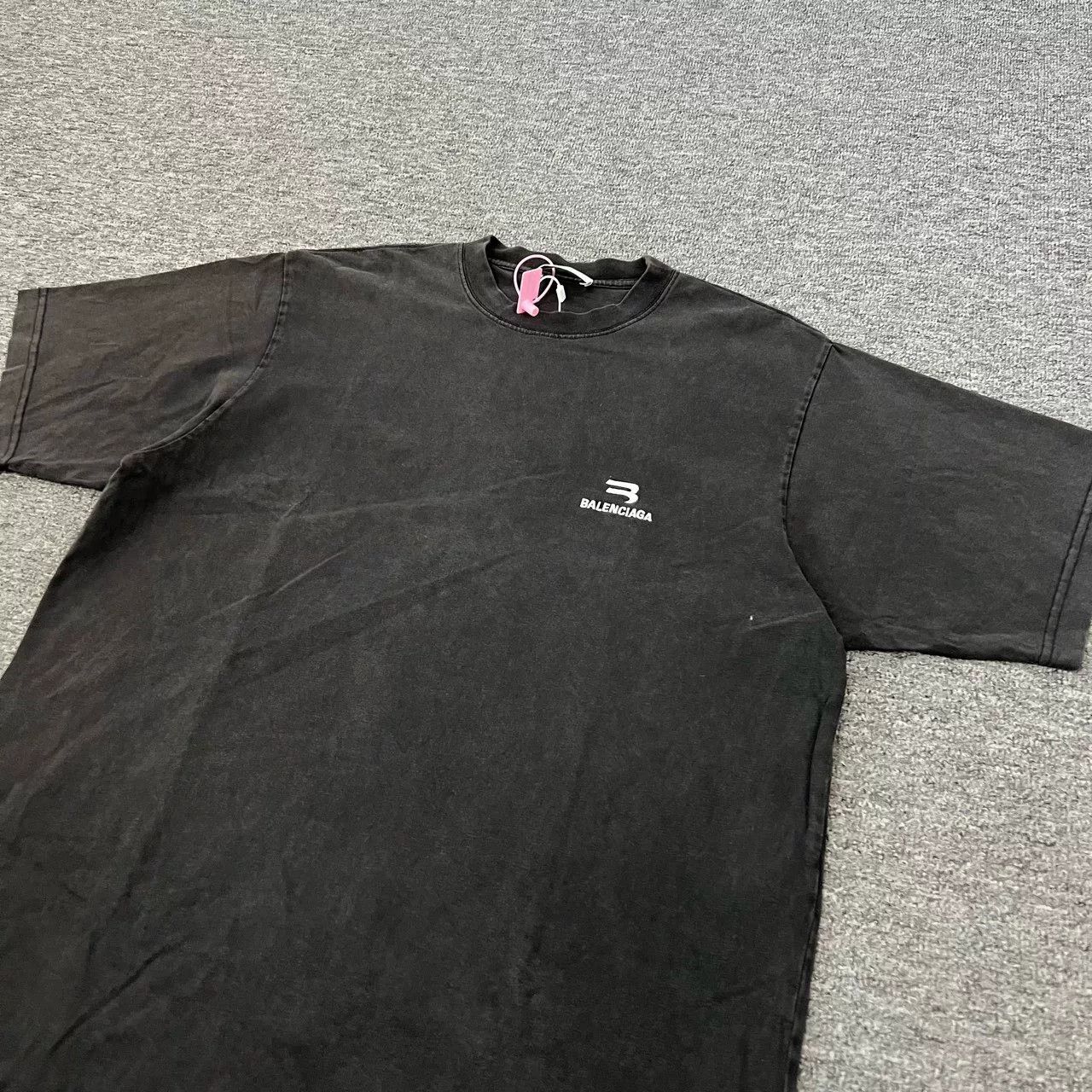 Balenciaga Balenciaga Sporty B Embroidered Logo Washed Black T-shirt Size US S / EU 44-46 / 1 - 2 Thumbnail