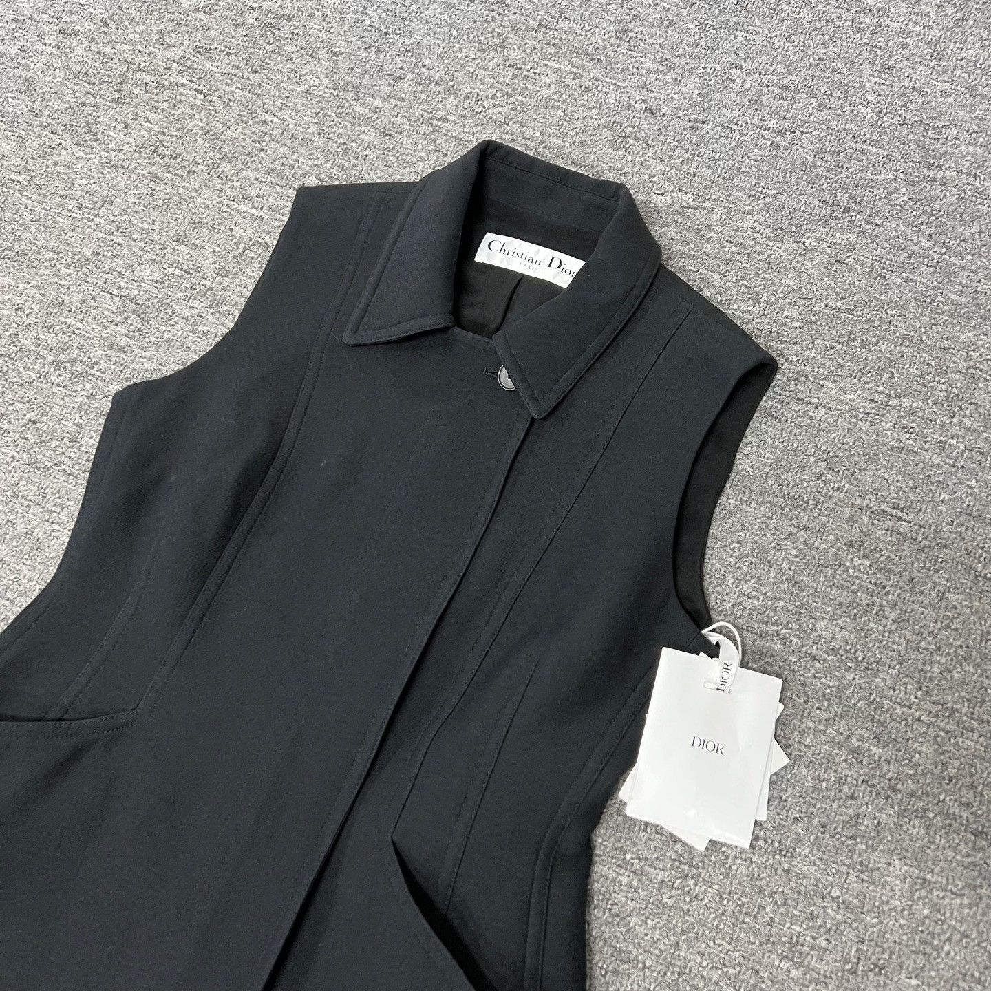 Dior Dior Black Sleeveless Wool Dress Size XS / US 0-2 / IT 36-38 - 2 Thumbnail