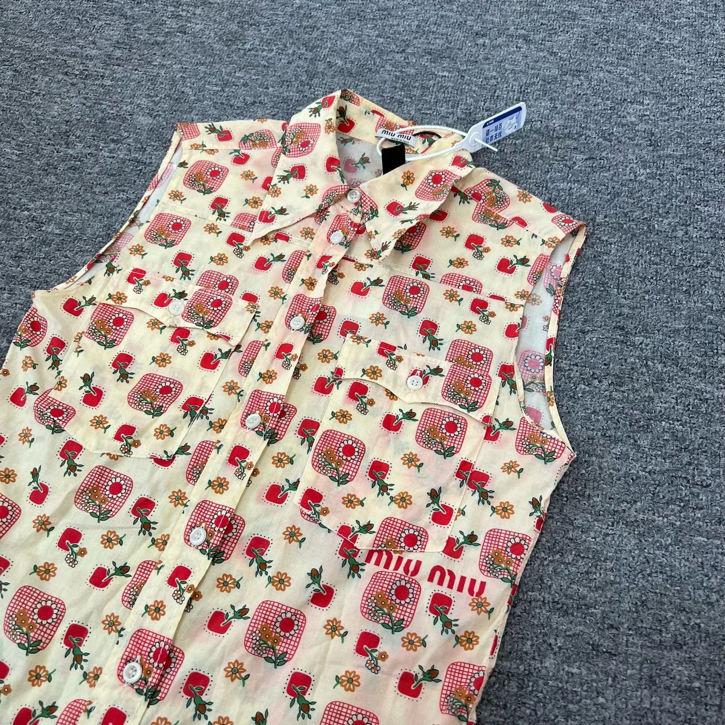 Miu Miu Miu Miu Runway Floral Sleeveless Shirt Size S / US 4 / IT 40 - 3 Thumbnail