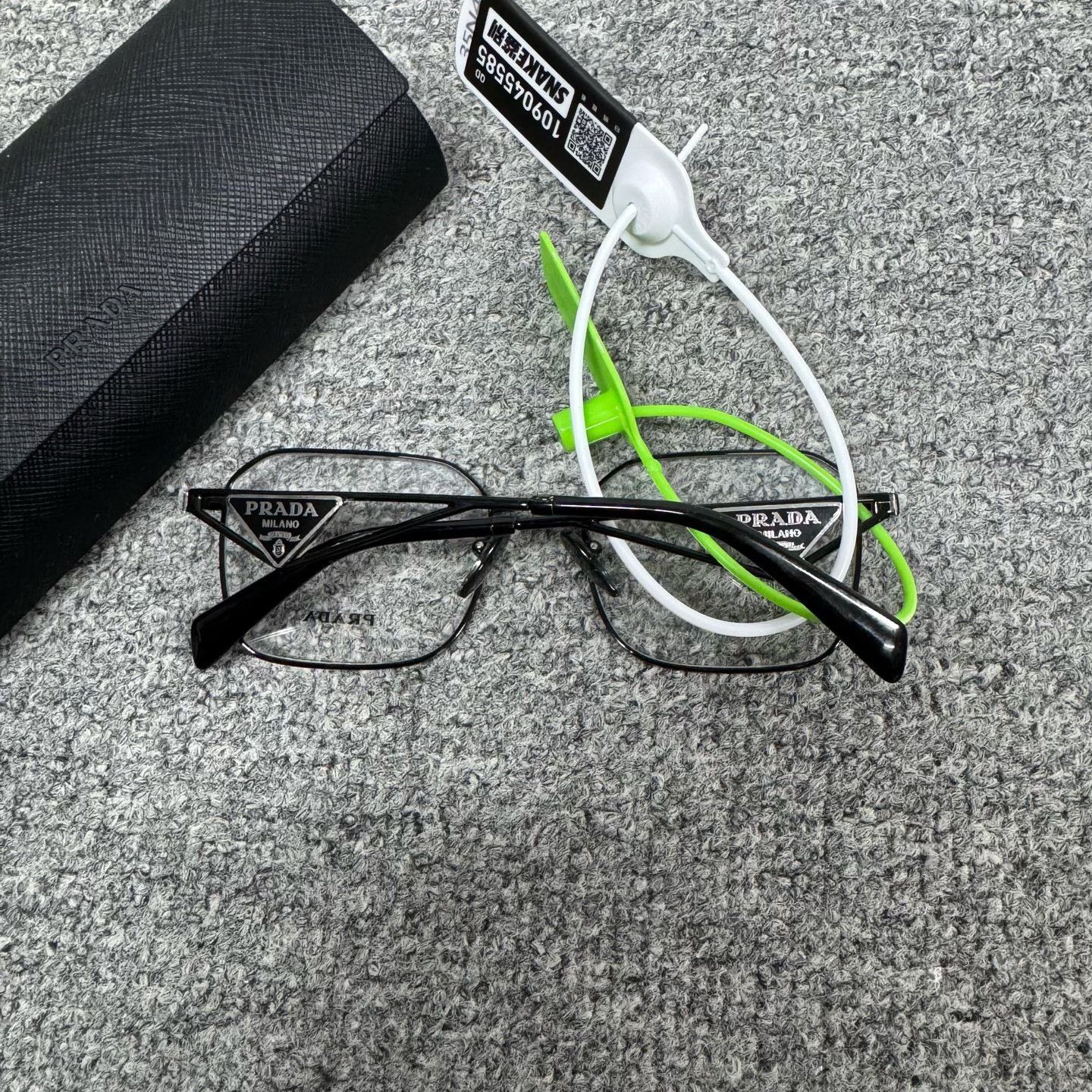 Prada Prada Triangle Logo Black Eyeglass Frame Size ONE SIZE - 2 Thumbnail