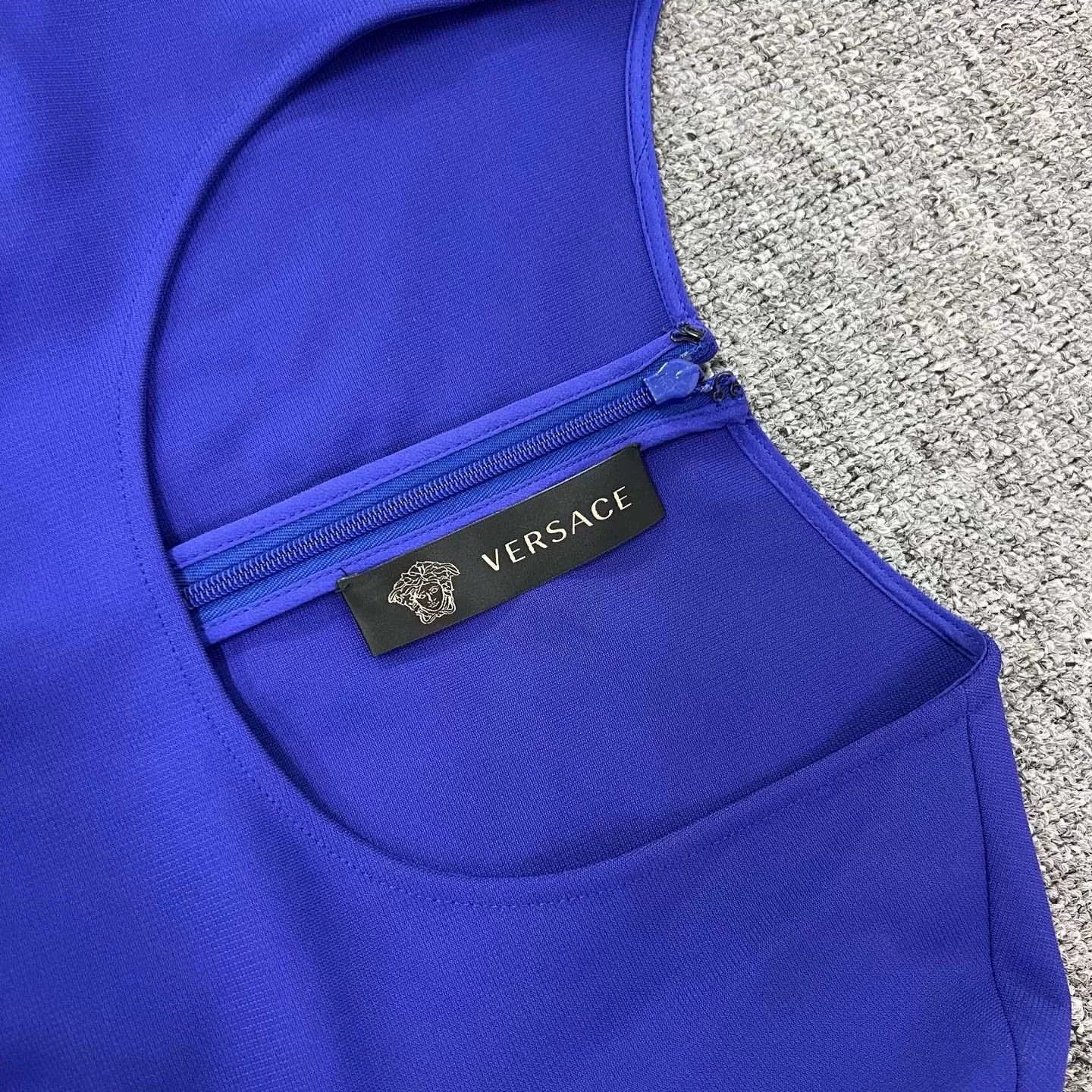 Versace Versace Blue Silk Dress Size 38 Size S / US 4 / IT 40 - 3 Thumbnail