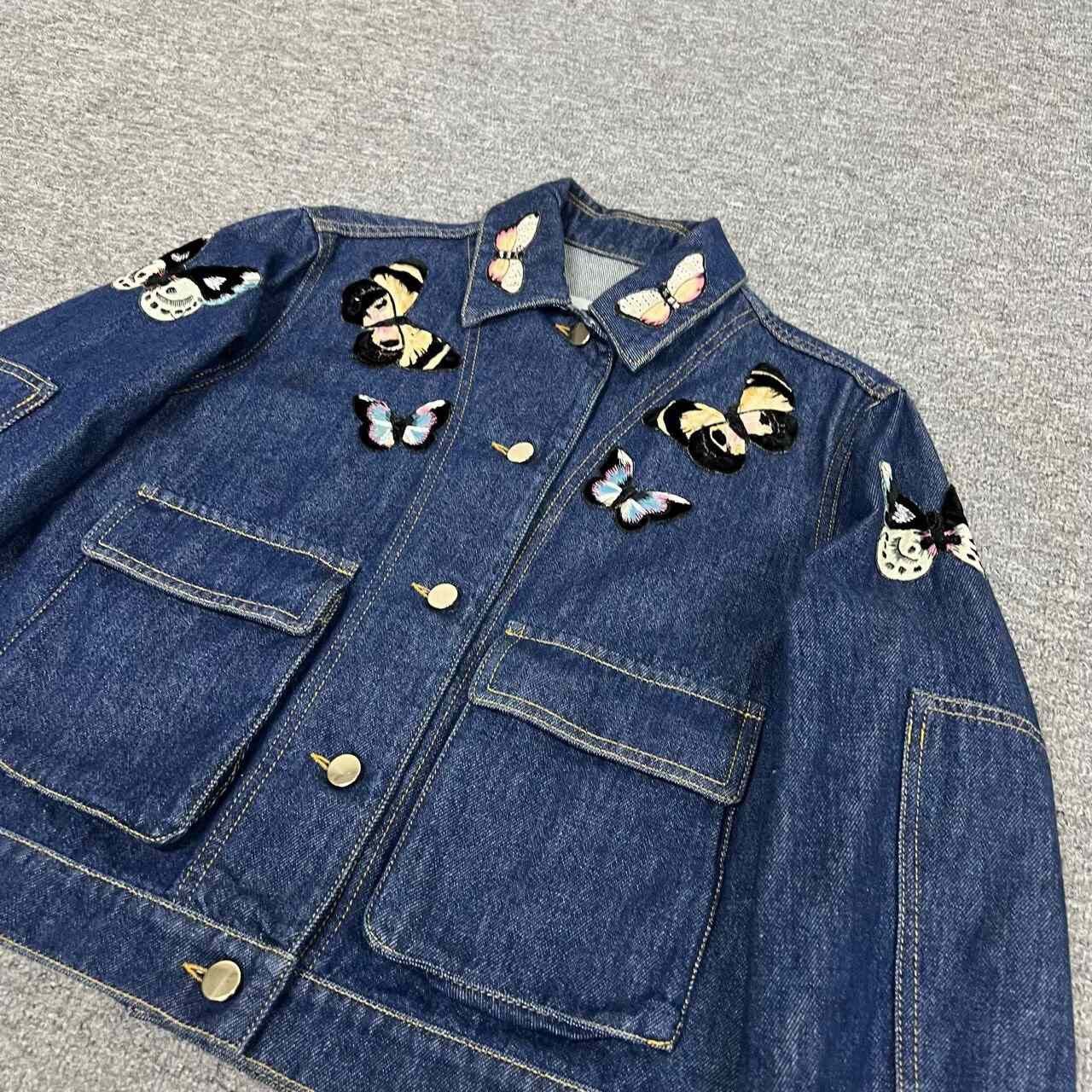 Valentino Valentino 3D Butterfly Denim Jacket Size S / US 4 / IT 40 - 4 Thumbnail