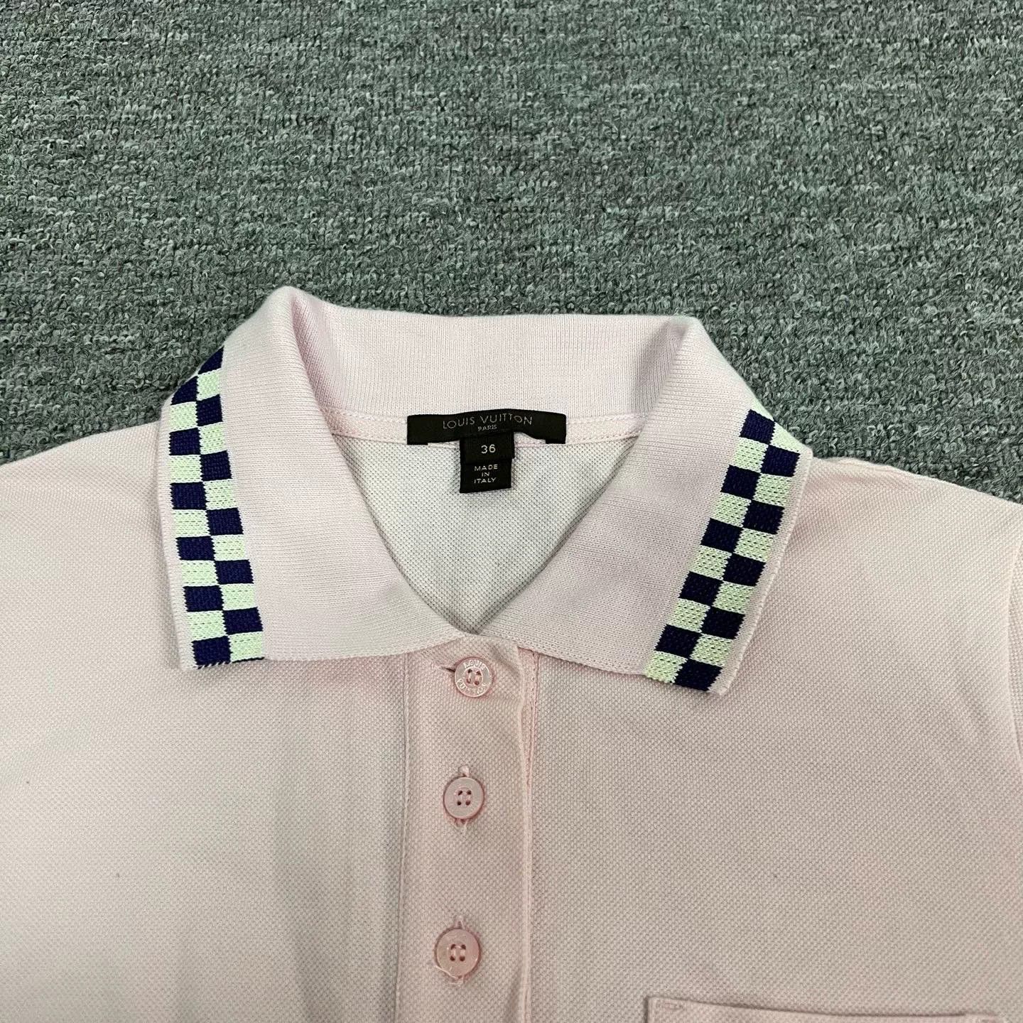 Louis Vuitton Louis Vuitton Pink Checkerboard Polo Dress Size XS / US 0-2 / IT 36-38 - 7 Thumbnail