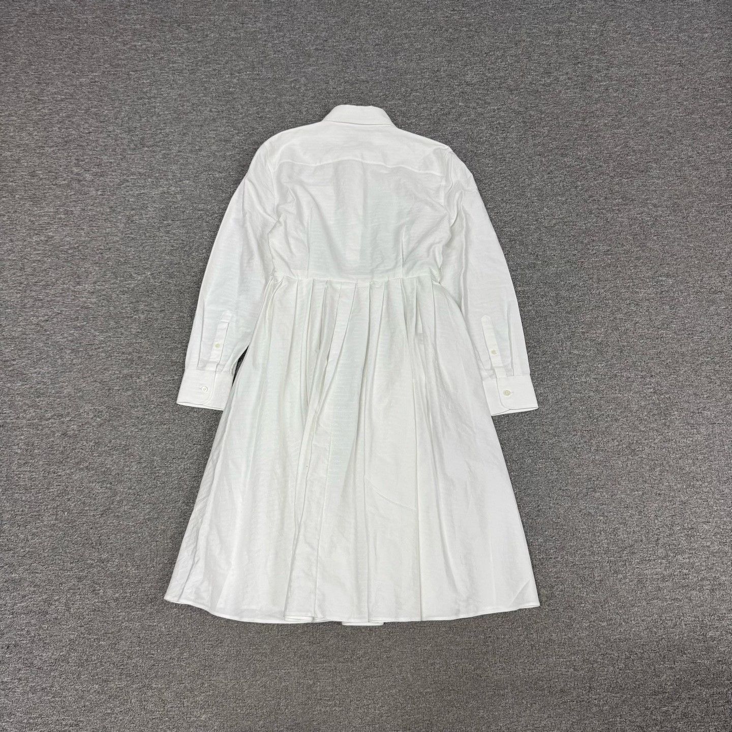Prada Prada White Shirt Dress with Embossed Print Size S / US 4 / IT 40 - 8 Thumbnail