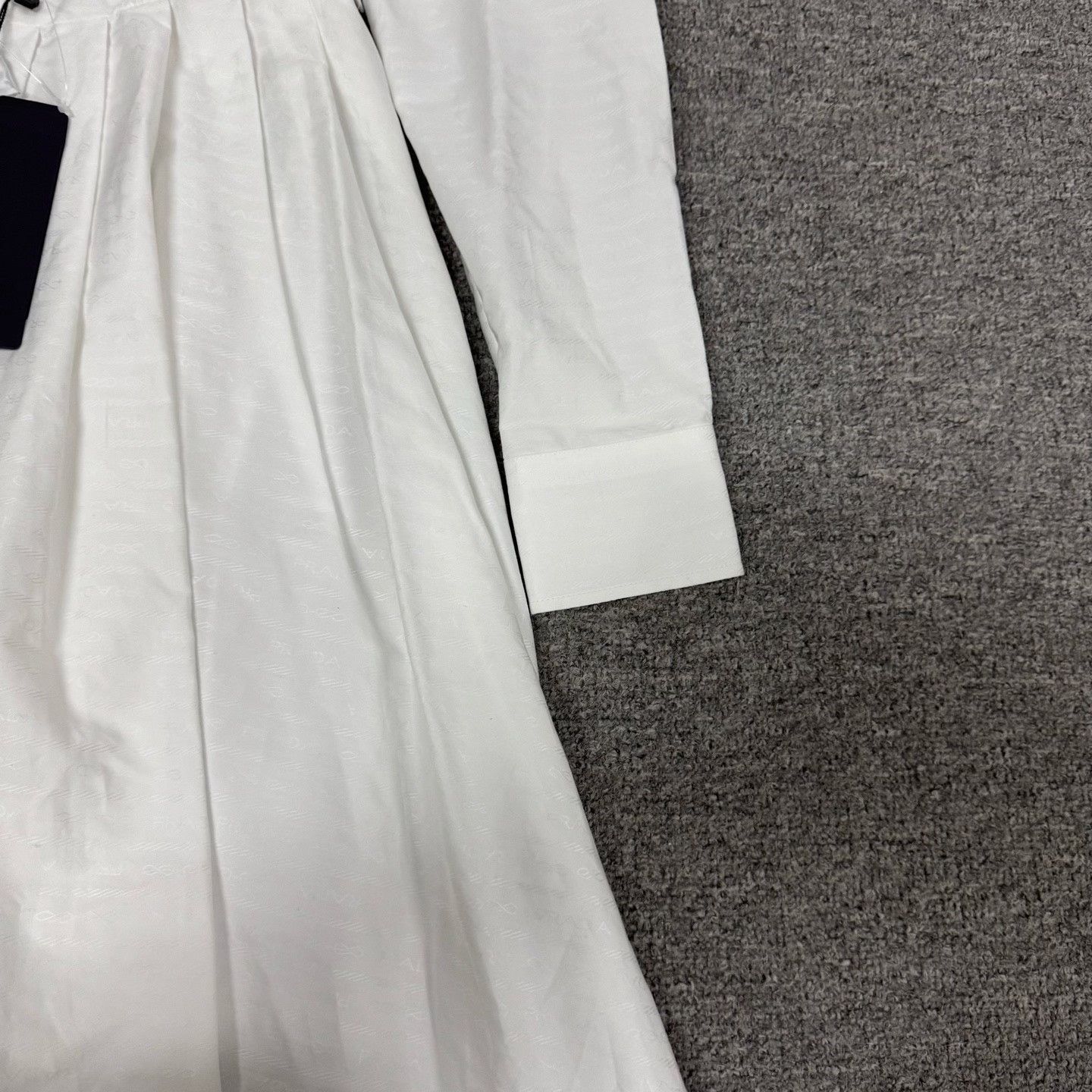 Prada Prada White Shirt Dress with Embossed Print Size S / US 4 / IT 40 - 2 Thumbnail