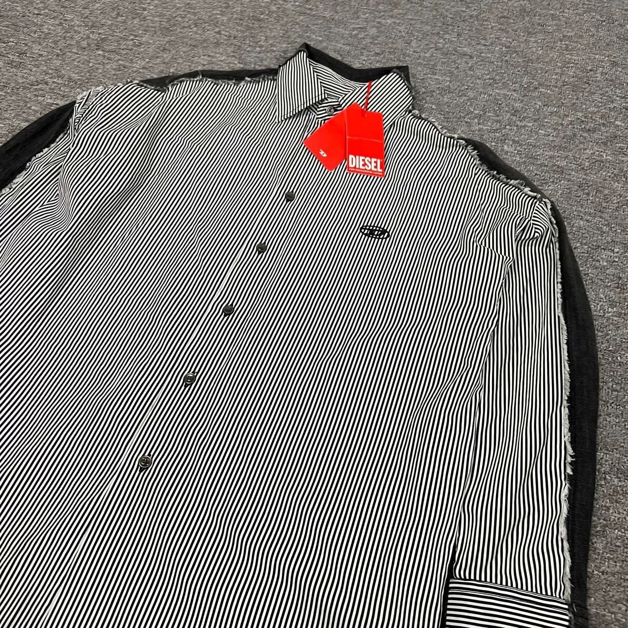 Diesel Diesel Vertical Stripe Denim Panel Shirt Size US S / EU 44-46 / 1 - 4 Thumbnail