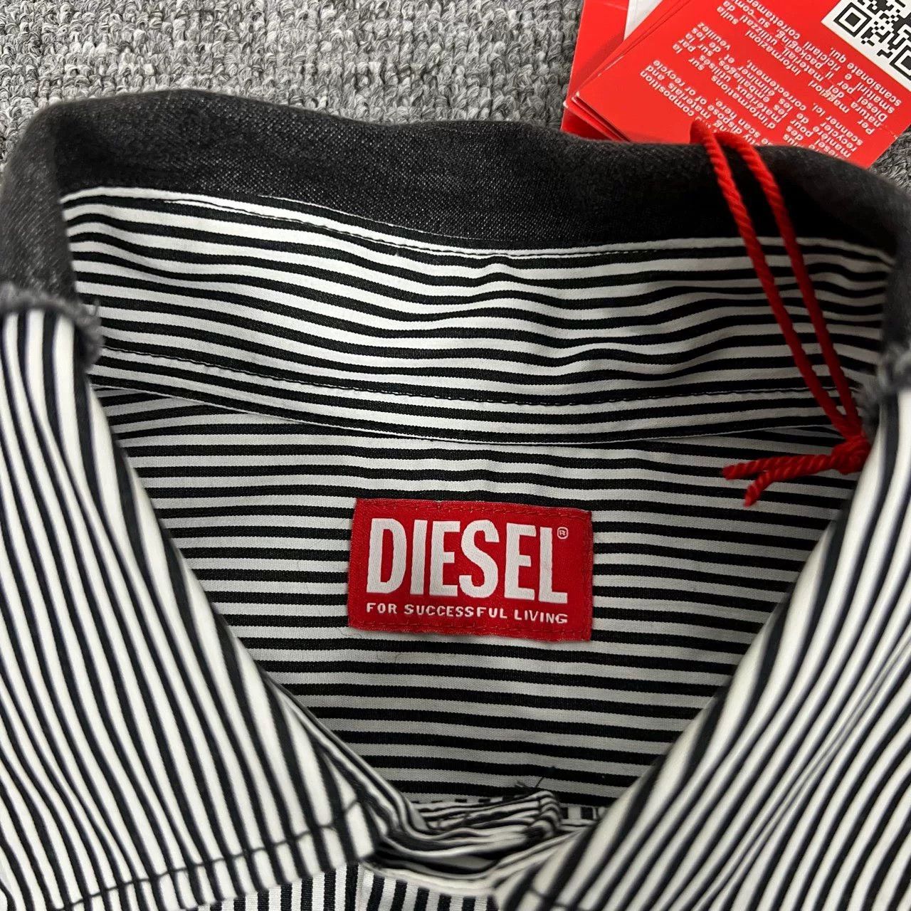Diesel Diesel Vertical Stripe Denim Panel Shirt Size US S / EU 44-46 / 1 - 6 Thumbnail