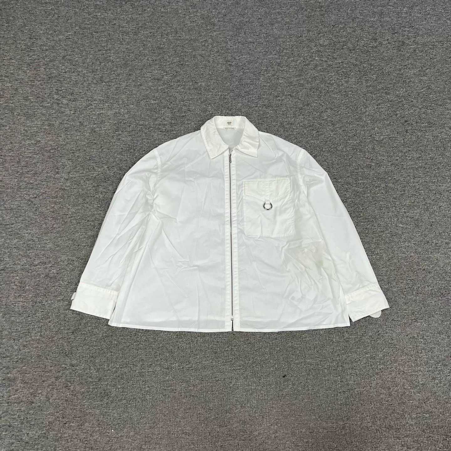 Hermes Hermes White Cotton Zip Shirt Jacket Size XS / US 0-2 / IT 36-38 - 2 Thumbnail