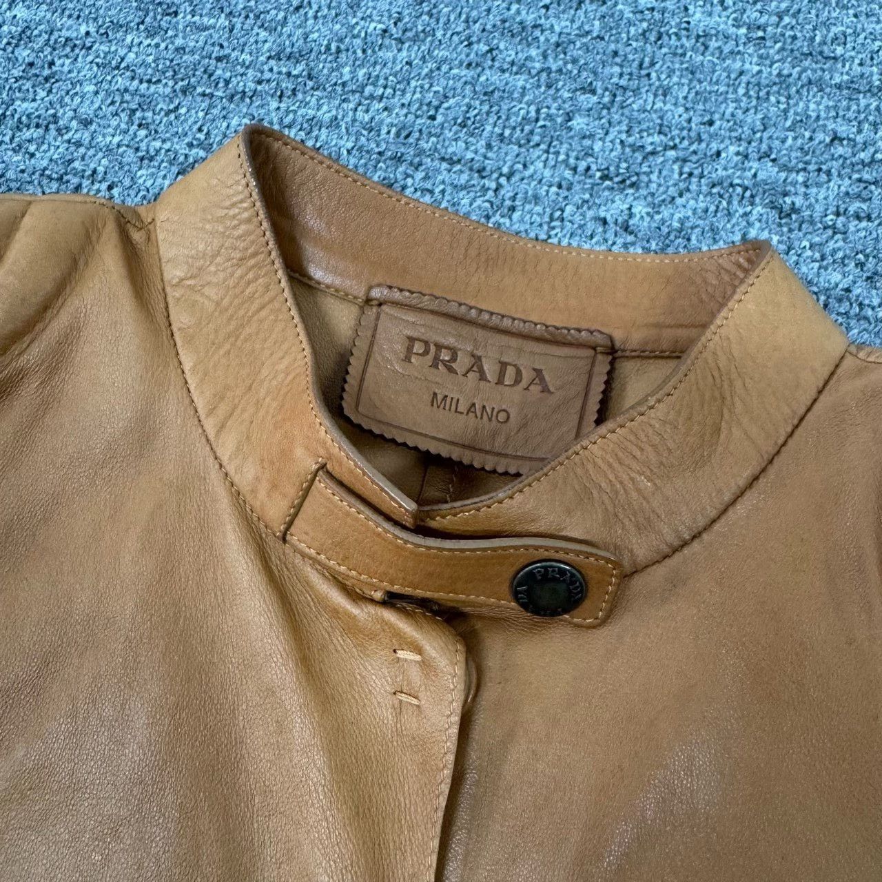 Prada Prada Short Lambskin Biker Jacket Size S / US 4 / IT 40 - 3 Thumbnail