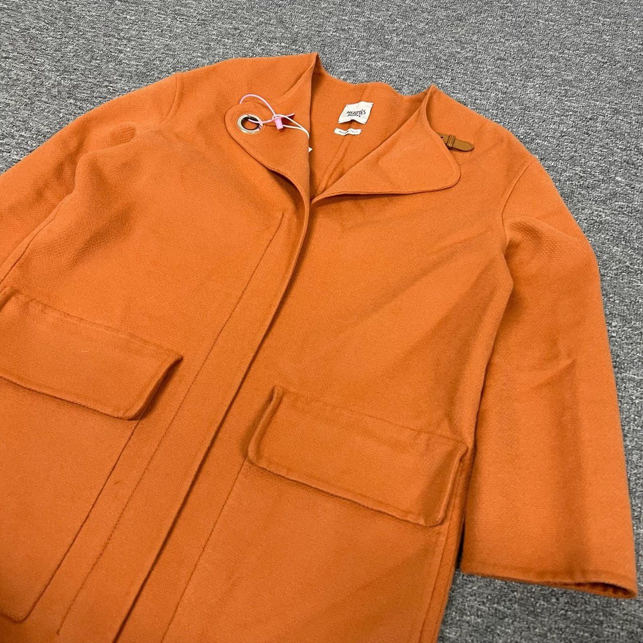 Hermes Hermes Orange Cashmere Coat with Leather Buckle Size XS / US 0-2 / IT 36-38 - 3 Thumbnail
