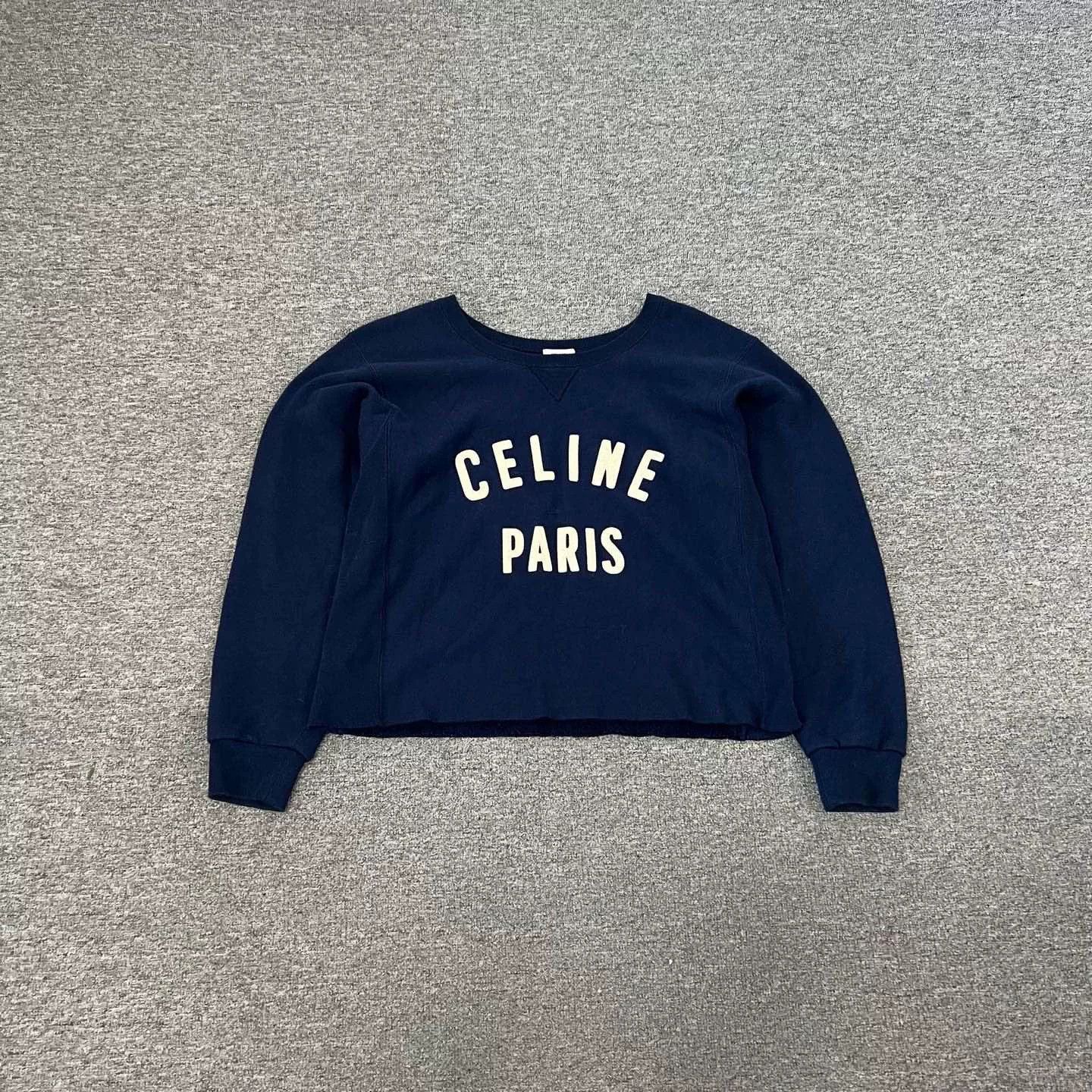 Celine Celine Embroidered Logo Loose Sweatshirt Size L / US 10 / IT 46 - 2 Thumbnail