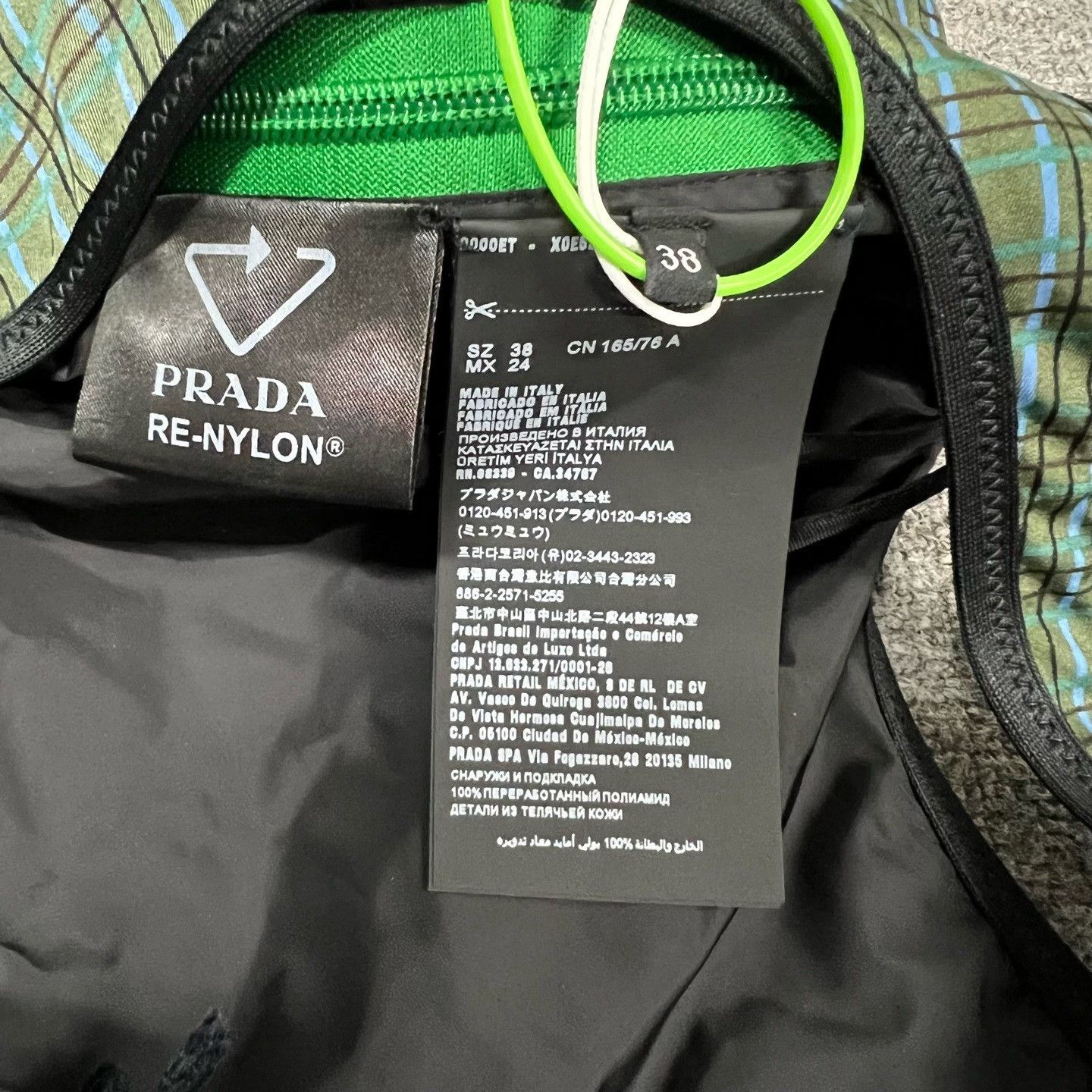 Prada Prada Triangle Logo Green Plaid Nylon Dress Size S / US 4 / IT 40 - 6 Thumbnail
